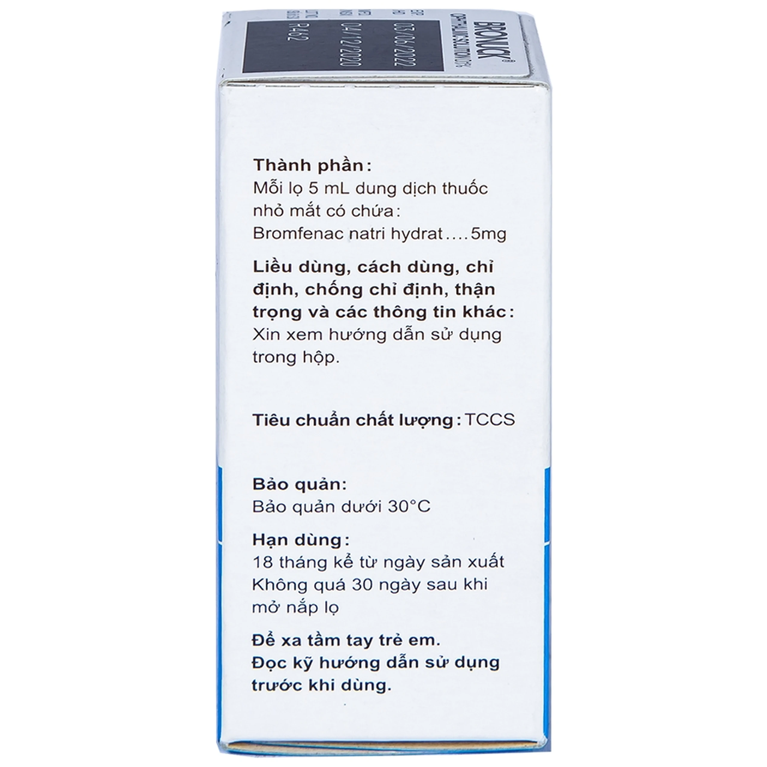 Thuốc nhỏ mắt Bronuck Senju Pharm điều trị viêm bờ mi, viêm kết mạc, viêm củng mạc (5ml)