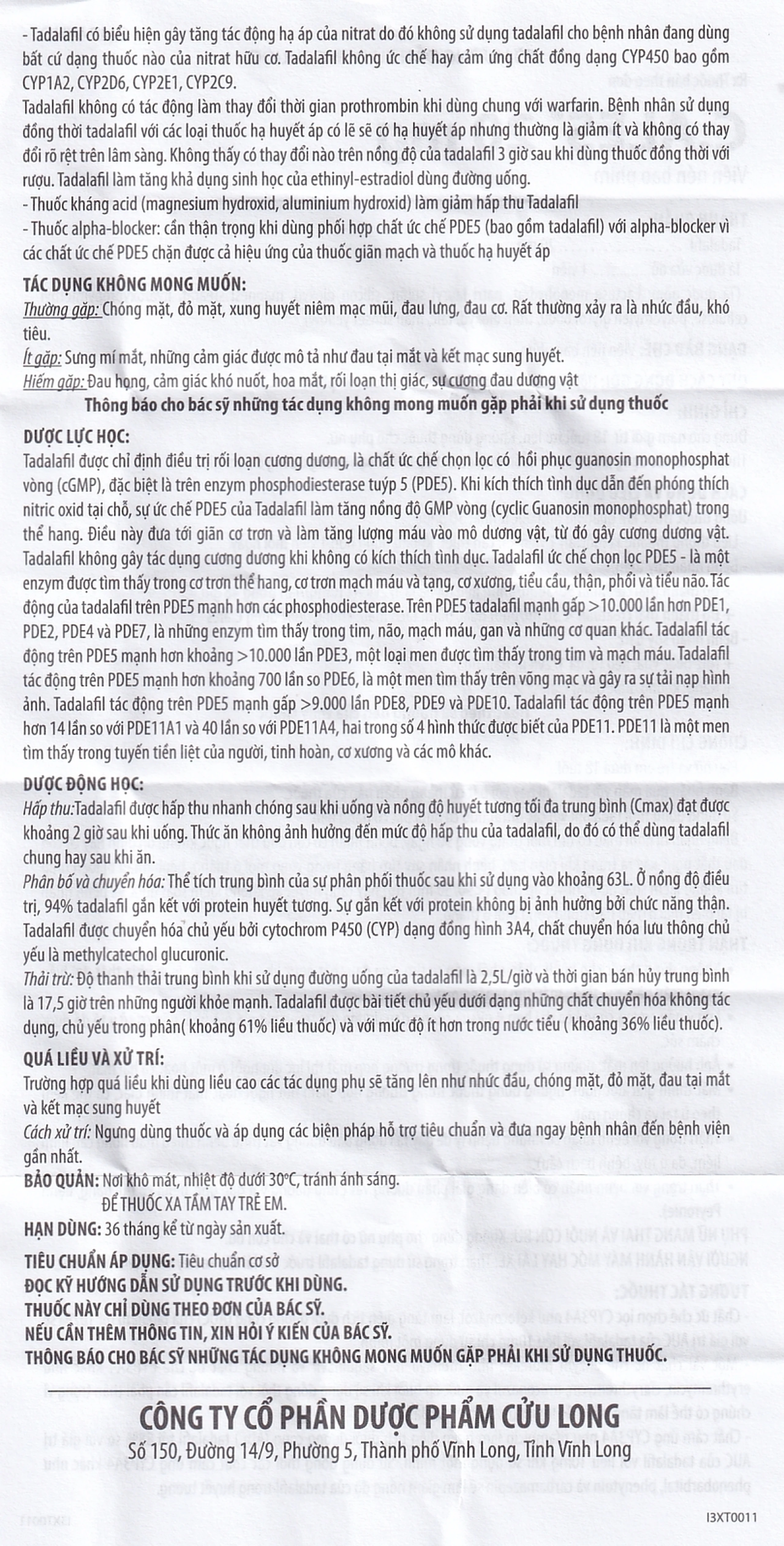 Thuốc C.ales 20mg Pharimexco điều trị rối loạn cương dương (1 viên)