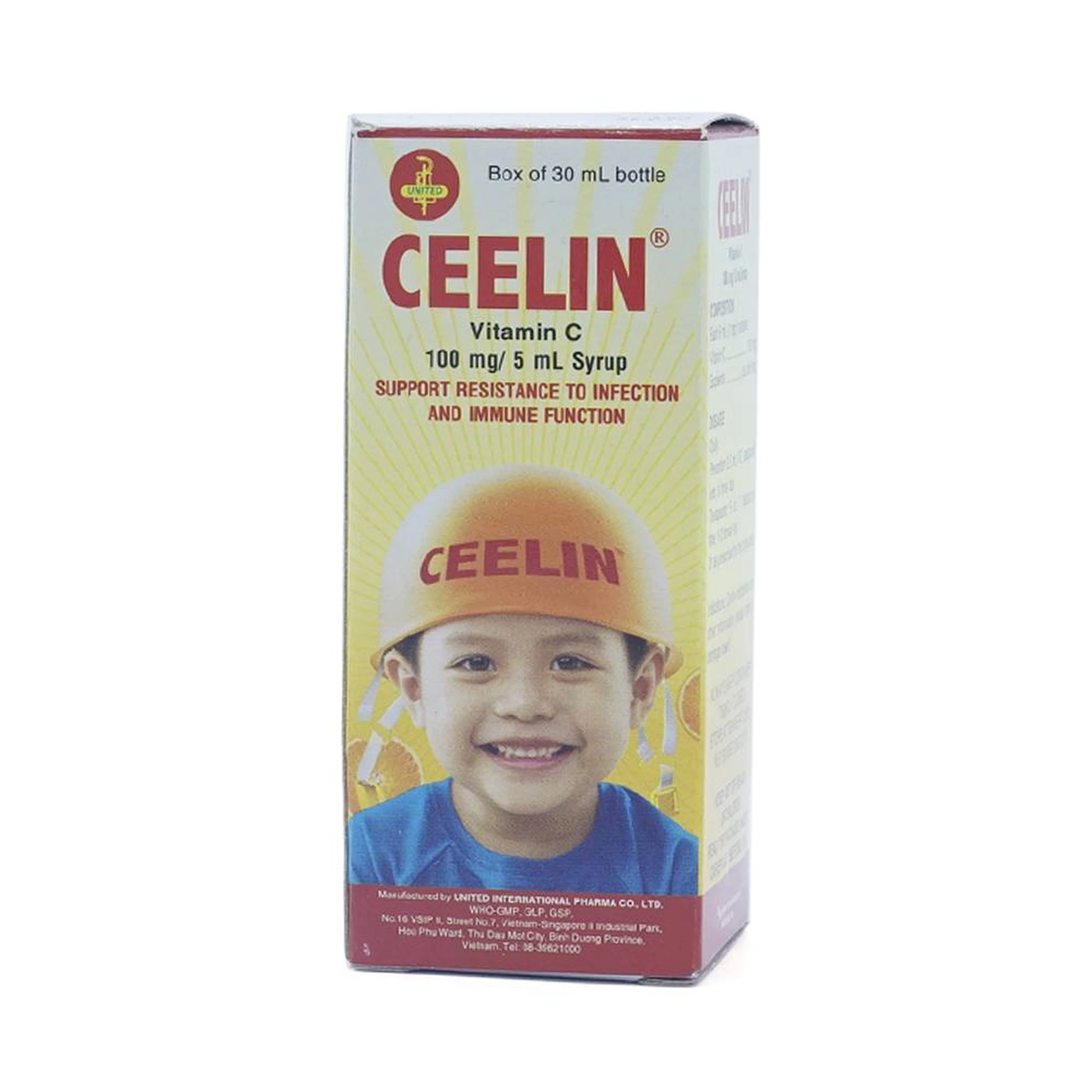 Siro Ceelin United bổ sung vitamin C, tăng cường sức đề kháng (30ml)