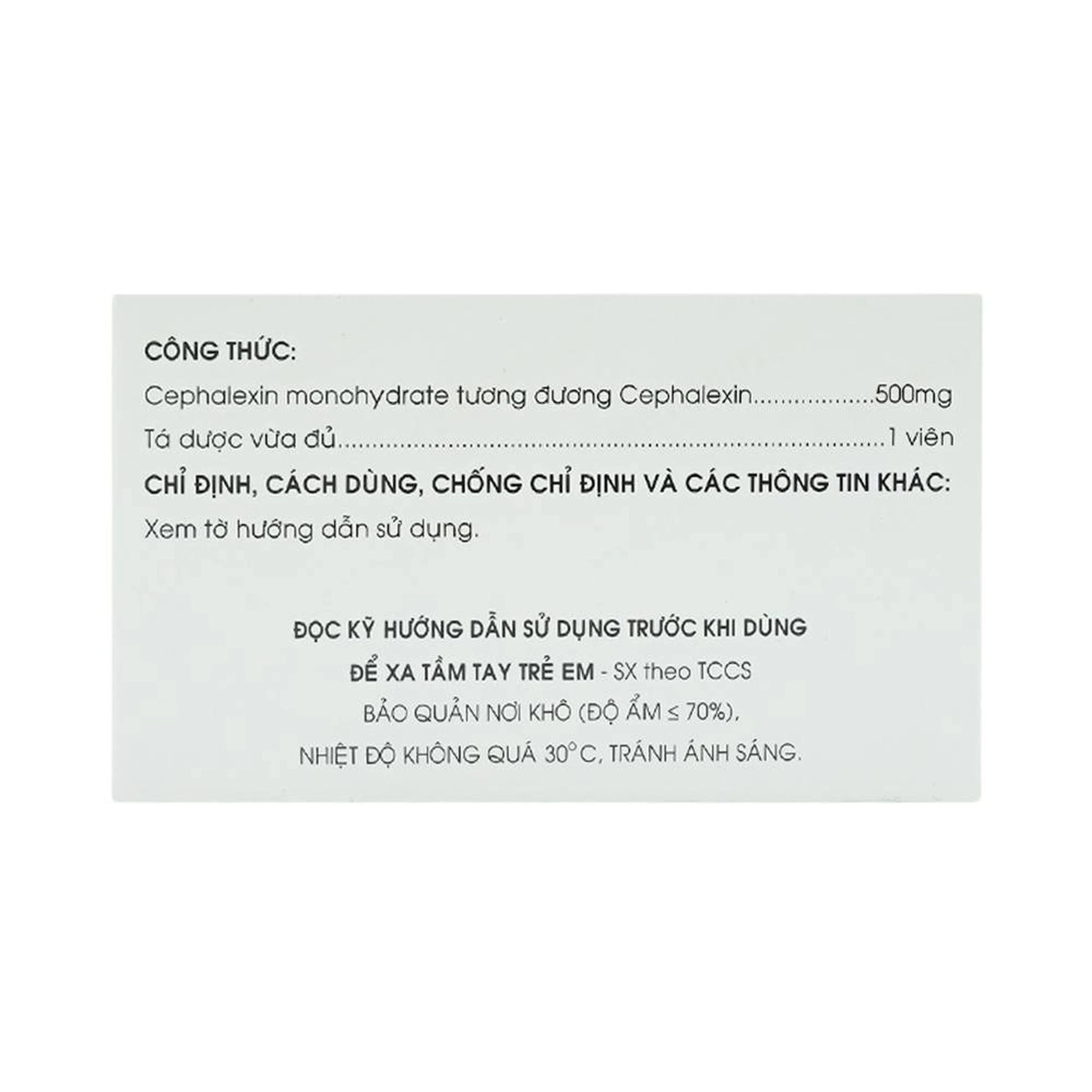 Thuốc Cephalexin MKP 500 điều trị nhiễm khuẩn (10 vỉ x 10 viên)