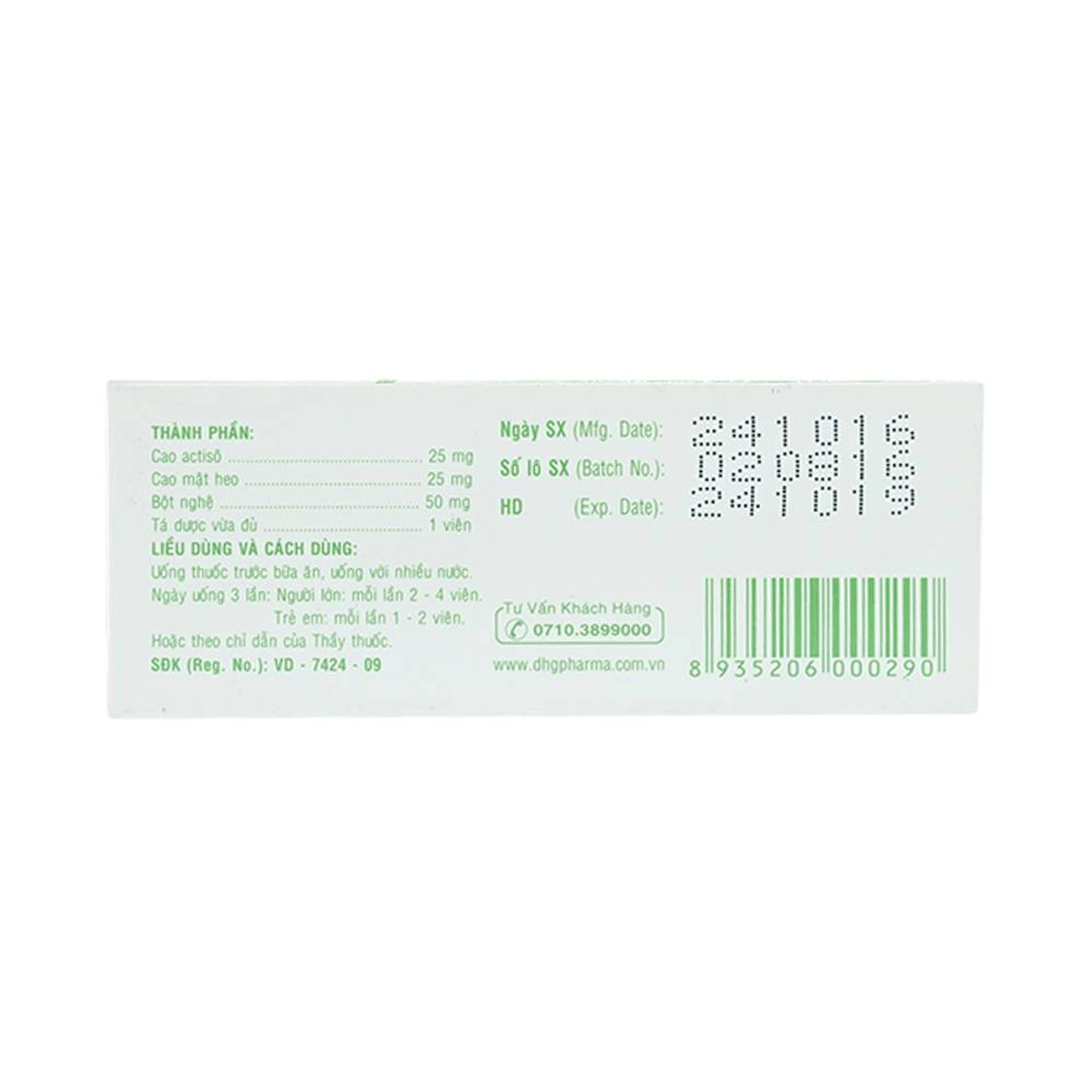 Thuốc Choliver DHG phòng và điều trị rối loạn đường mật, viêm mật, lợi tiểu (100 viên)