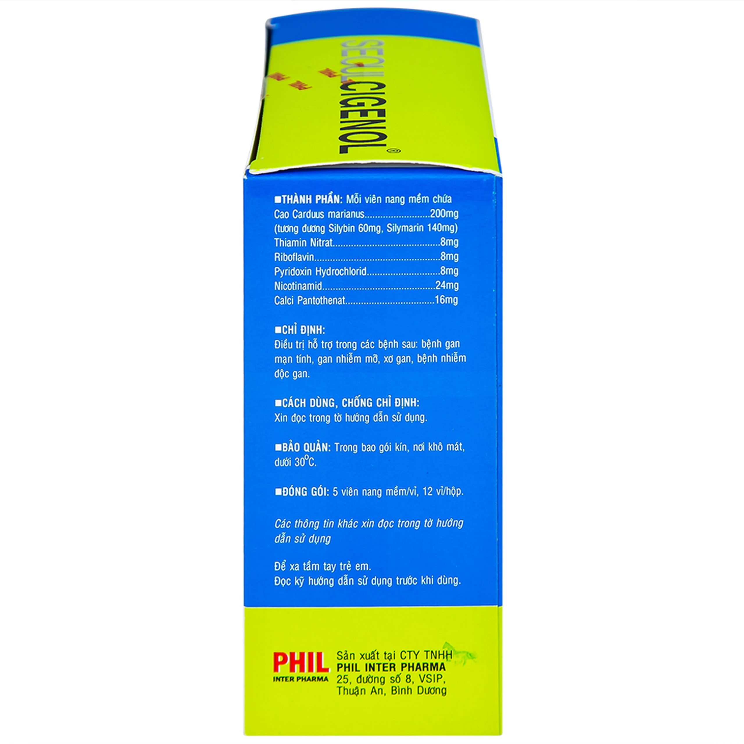 Thuốc SeoulCigenol Phil điều trị hỗ trợ bệnh gan mạn tính, gan nhiễm mỡ (12 vỉ x 5 viên)