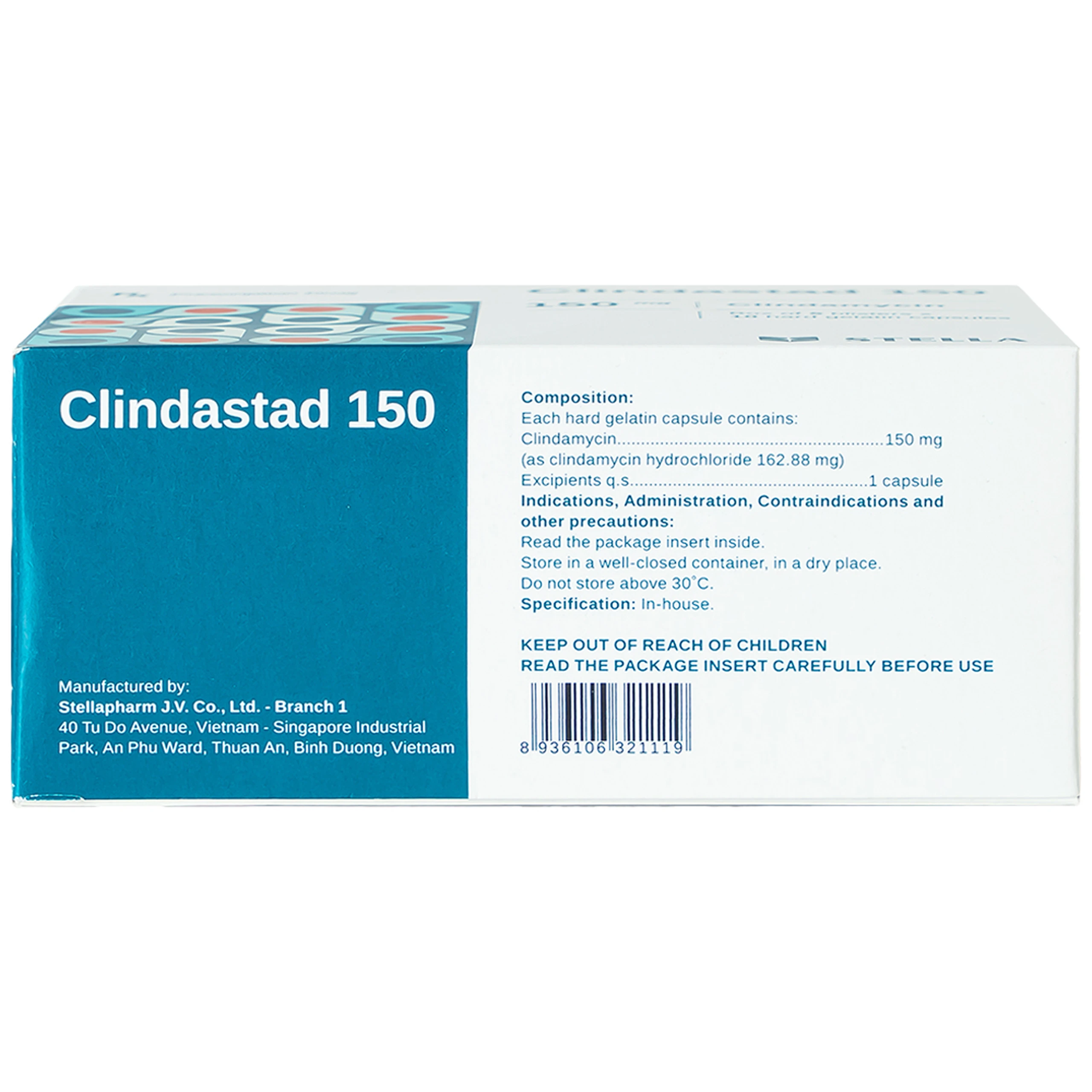 Thuốc Clindastad 150 Stella điều trị nhiễm khuẩn (5 vỉ x 10 viên)