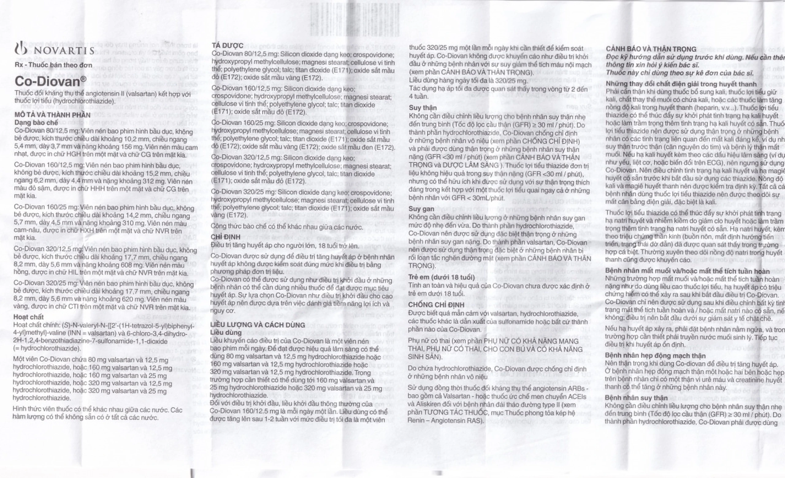 Thuốc Codiovan 160mg/25mg Novartis điều trị tăng huyết áp (2 vỉ x 14 viên)