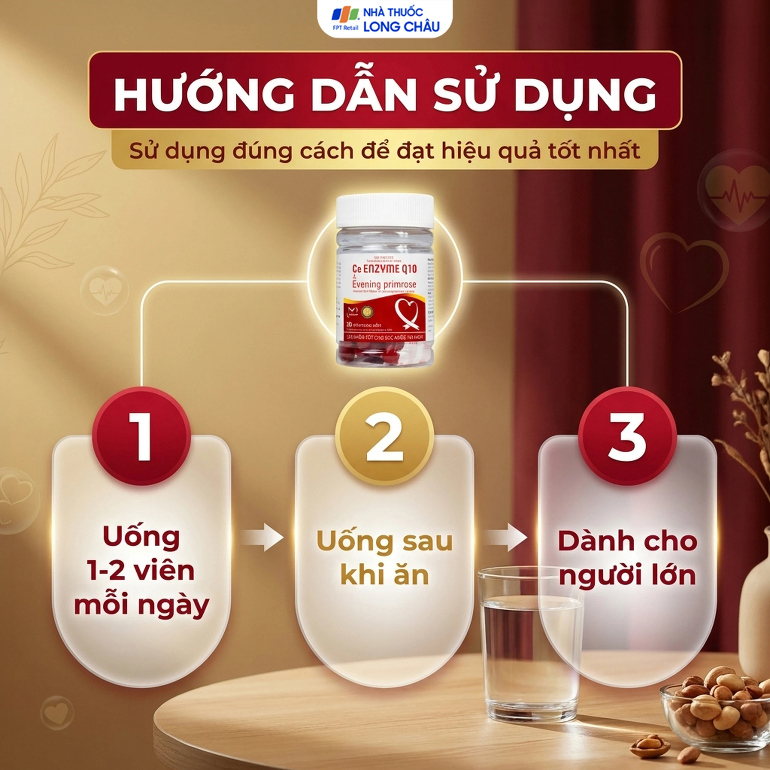 Viên uống hỗ trợ tốt cho tim mạch, giảm cholesterol máu Co Enzyme Q10 & Evening primrose (30 viên) 5