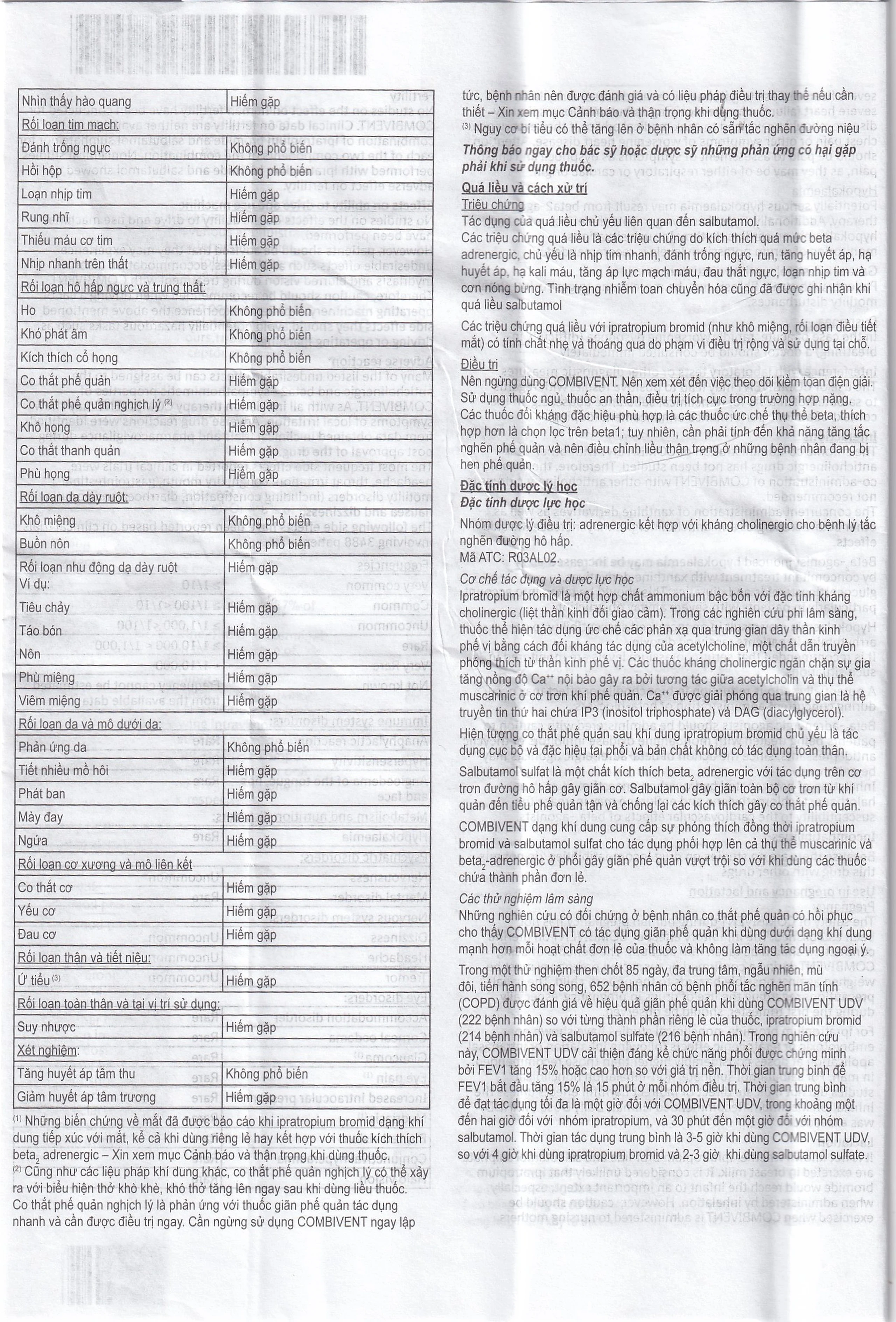 Dung dịch khí dung Combivent Boehringer kiểm soát co thắt phế quản (1 vỉ x 10 ống)