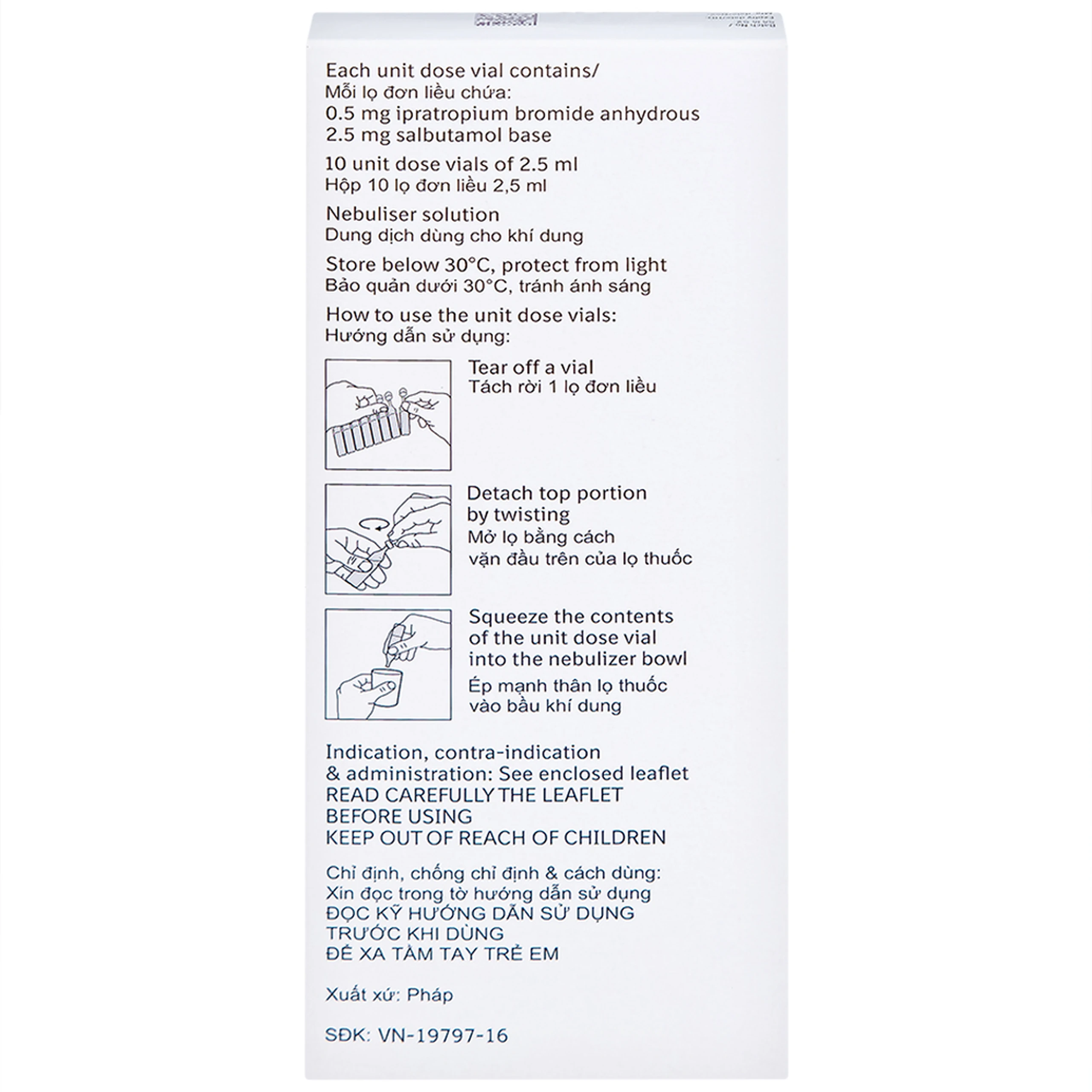 Dung dịch khí dung Combivent Boehringer kiểm soát co thắt phế quản (1 vỉ x 10 ống)