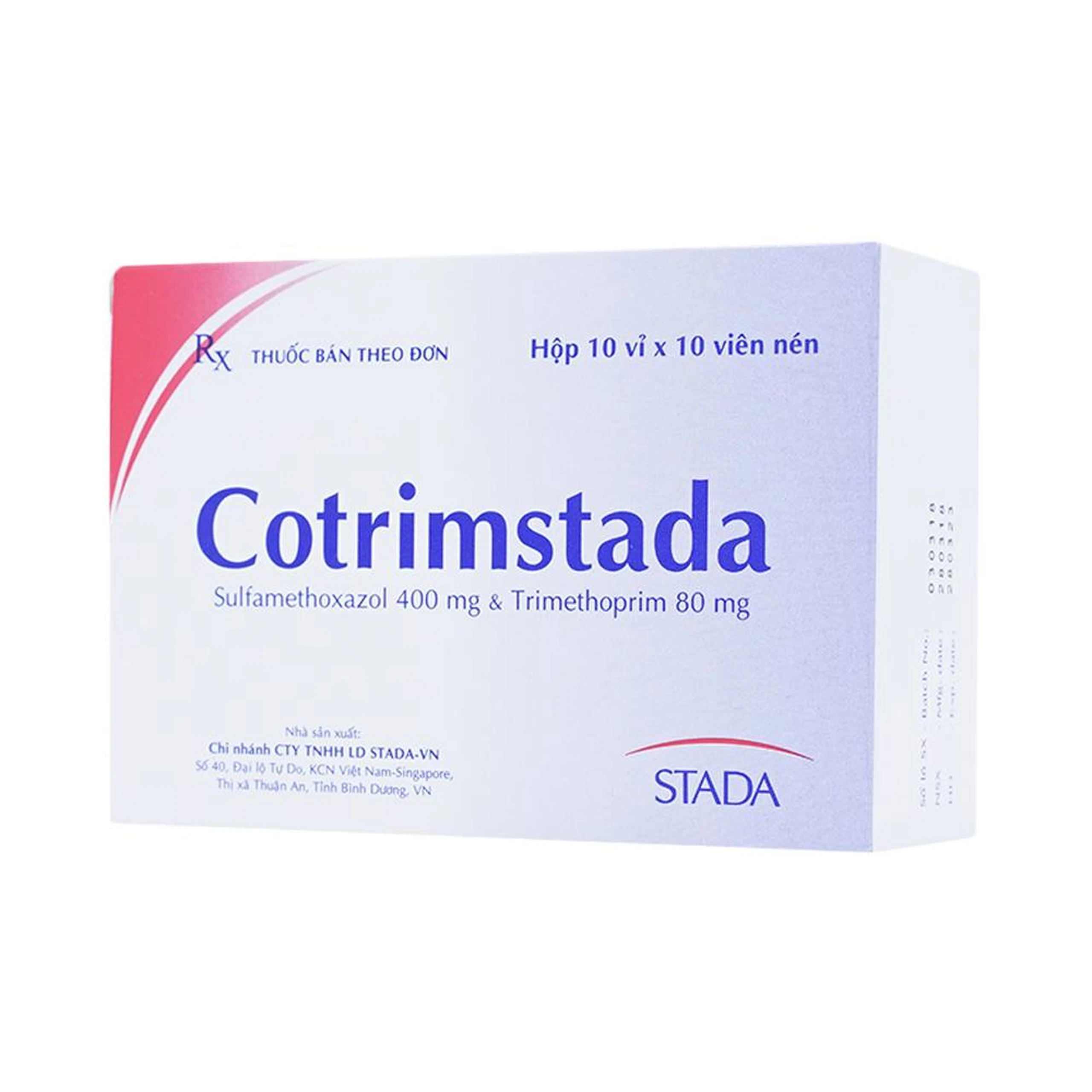 Thuốc Cotrimstada Stada điều trị nhiễm khuẩn (10 vỉ x 10 viên)