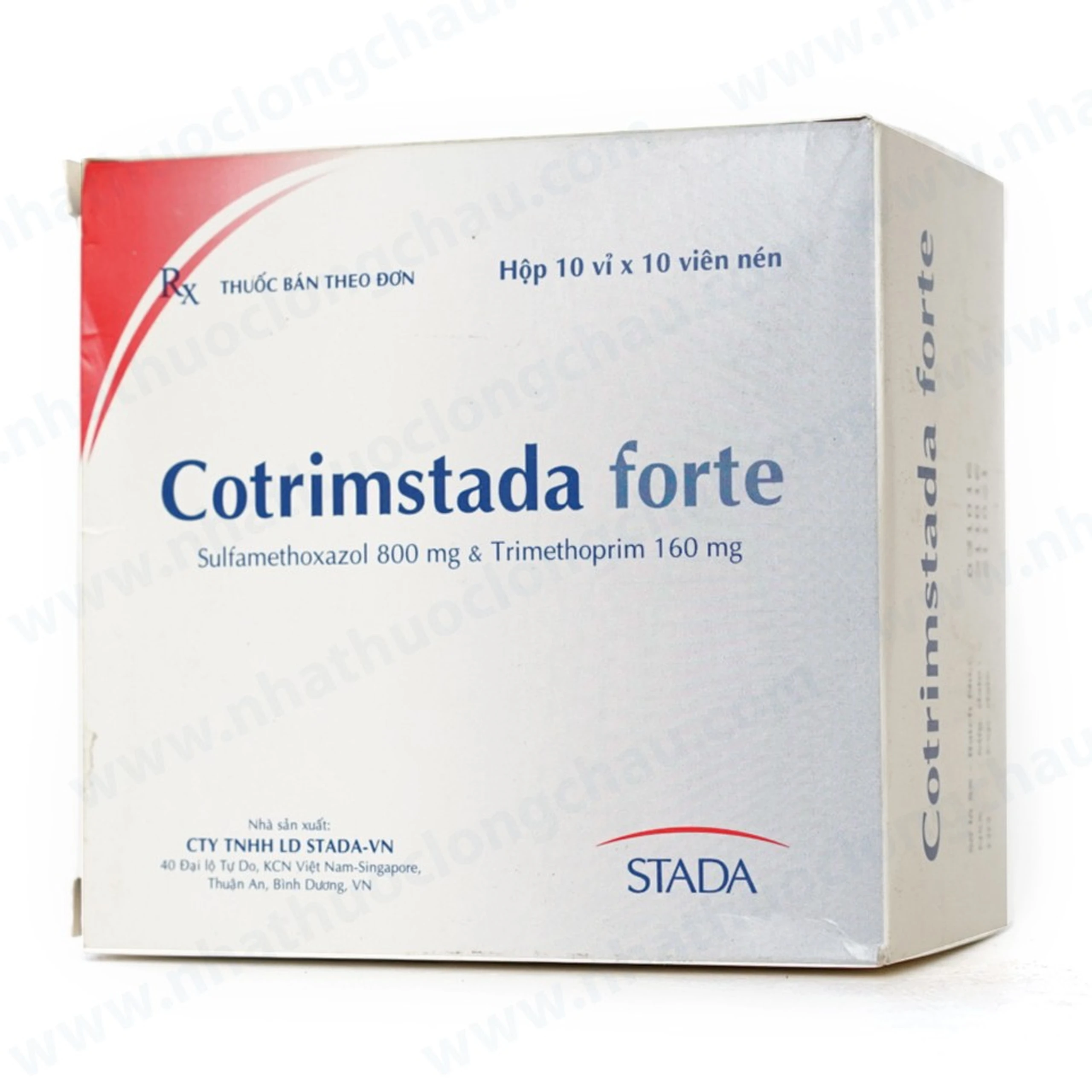 Thuốc Cotrimstada Forte Stada điều trị nhiễm trùng (10 vỉ x 10 viên)