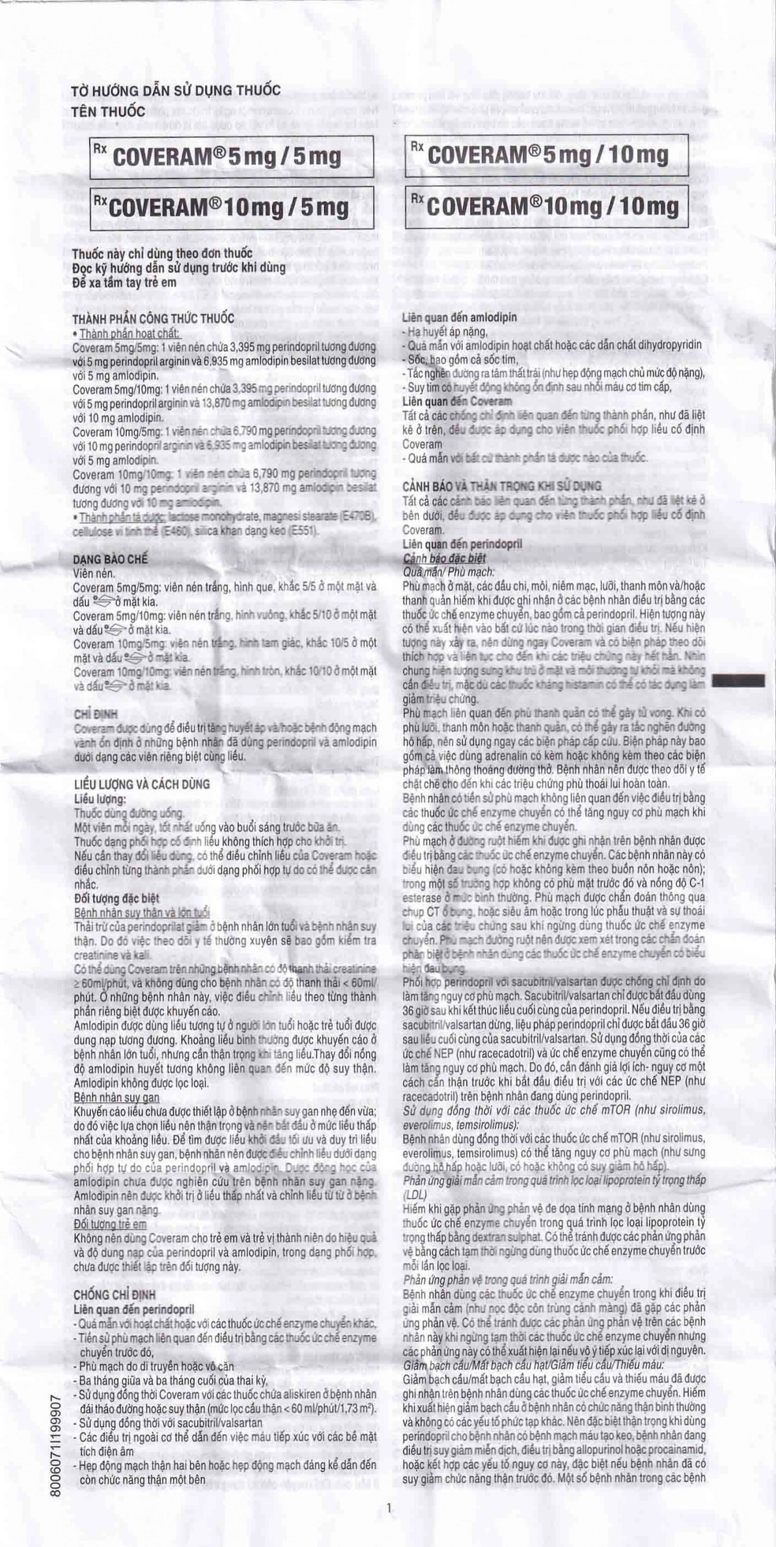 Thuốc Coveram 10mg/5mg Servier điều trị tăng huyết áp (30 viên)