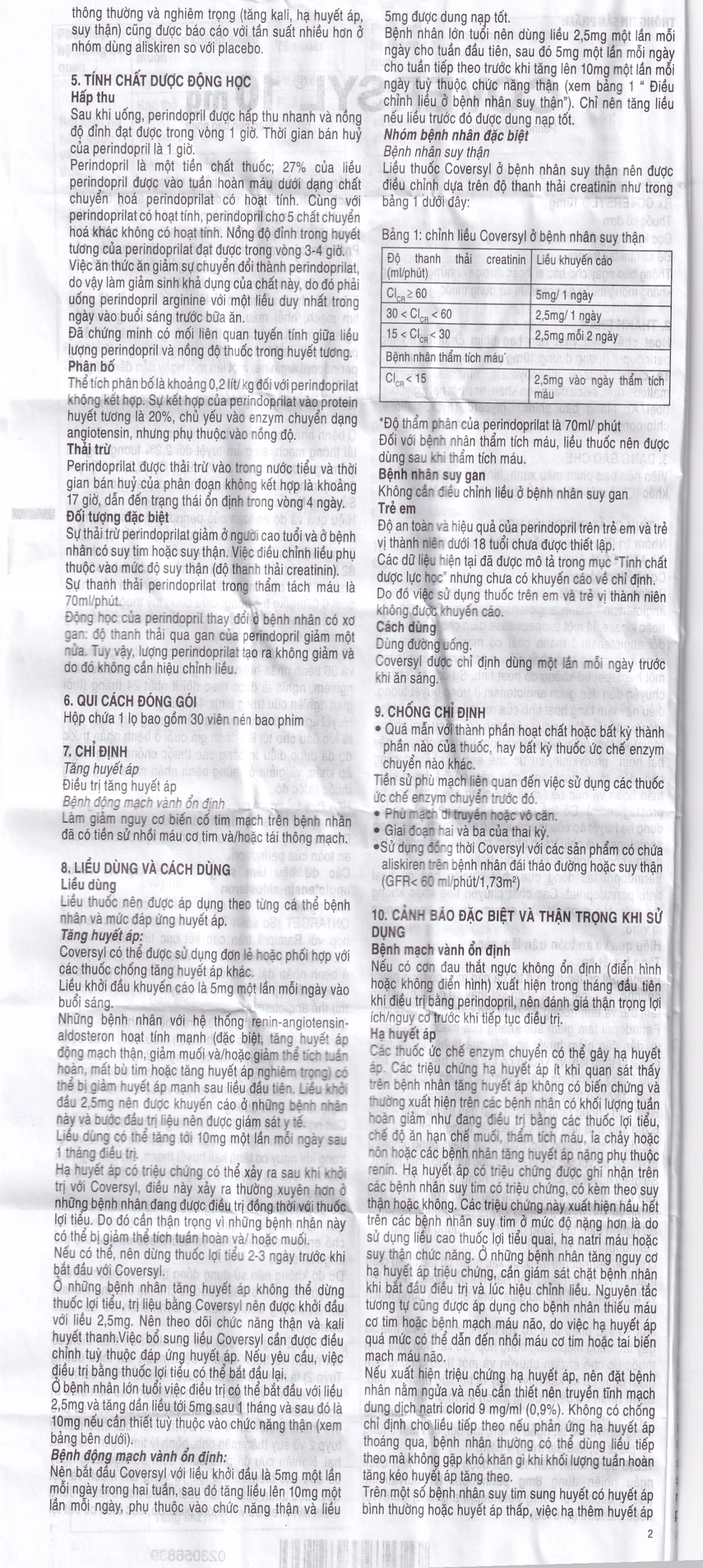 Thuốc Coversyl 10mg Servier điều trị tăng huyết áp (30 viên)