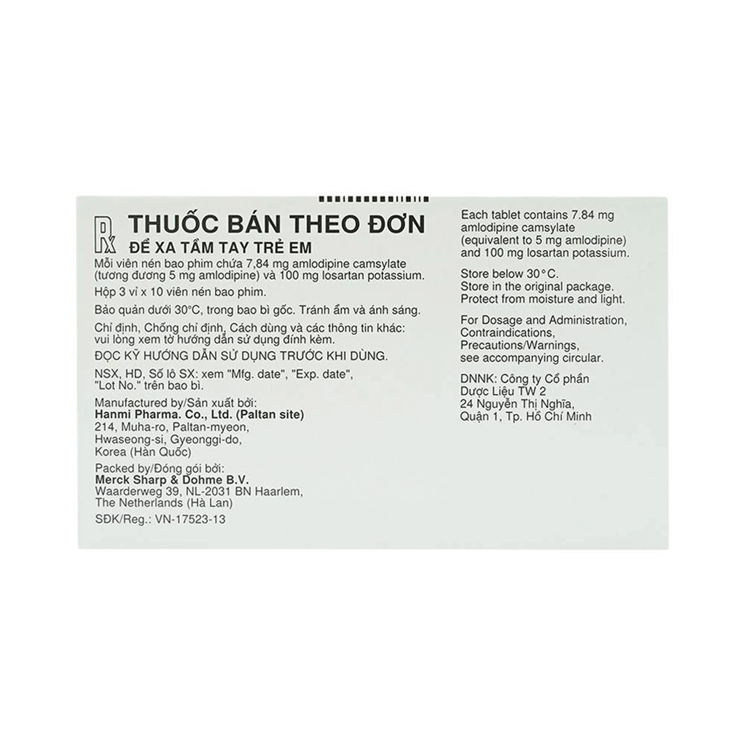 Thuốc Cozaar XQ 5/100mg MSD điều trị cao huyết áp vô căn (3 vỉ x 10 viên)