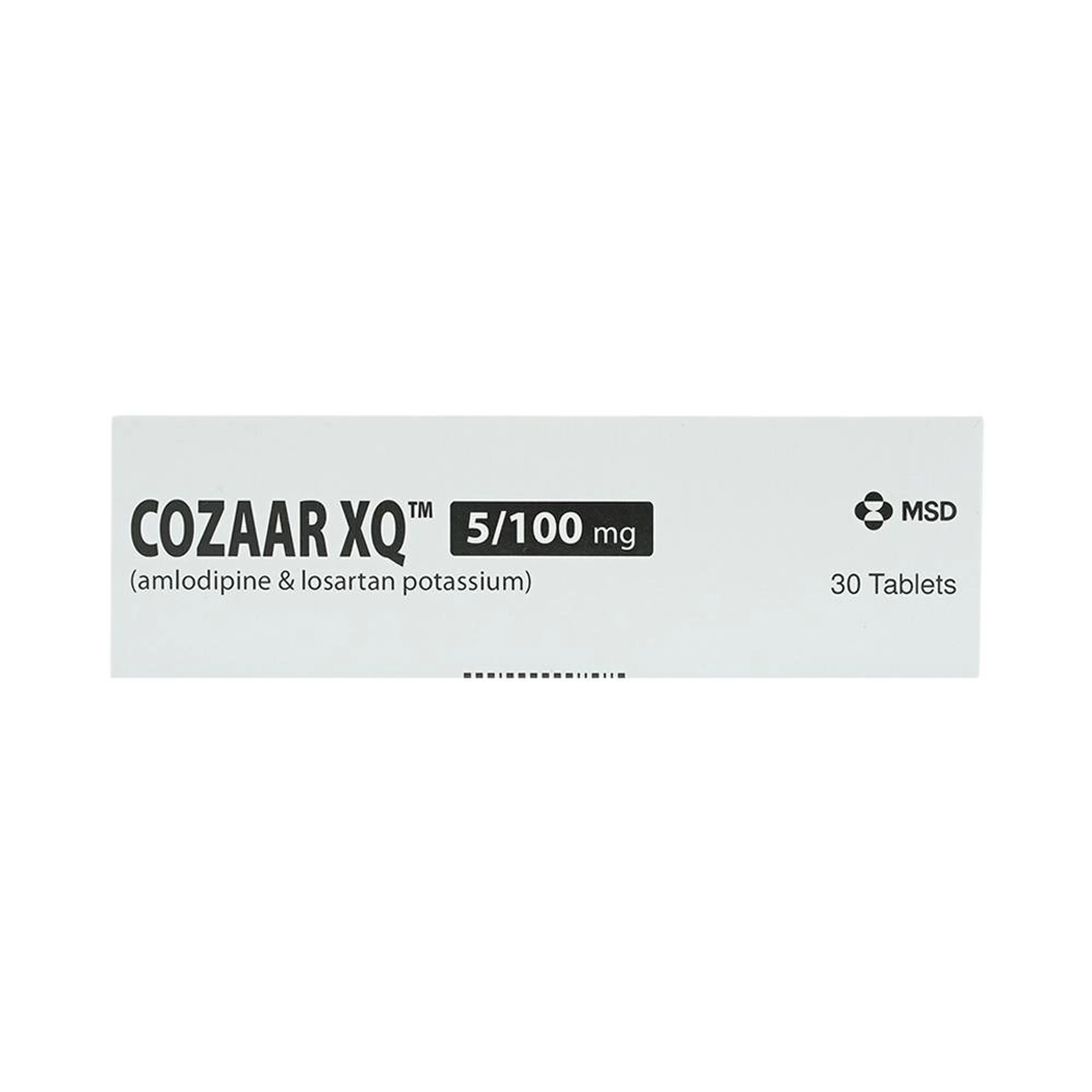 Thuốc Cozaar XQ 5/100mg MSD điều trị cao huyết áp vô căn (3 vỉ x 10 viên)