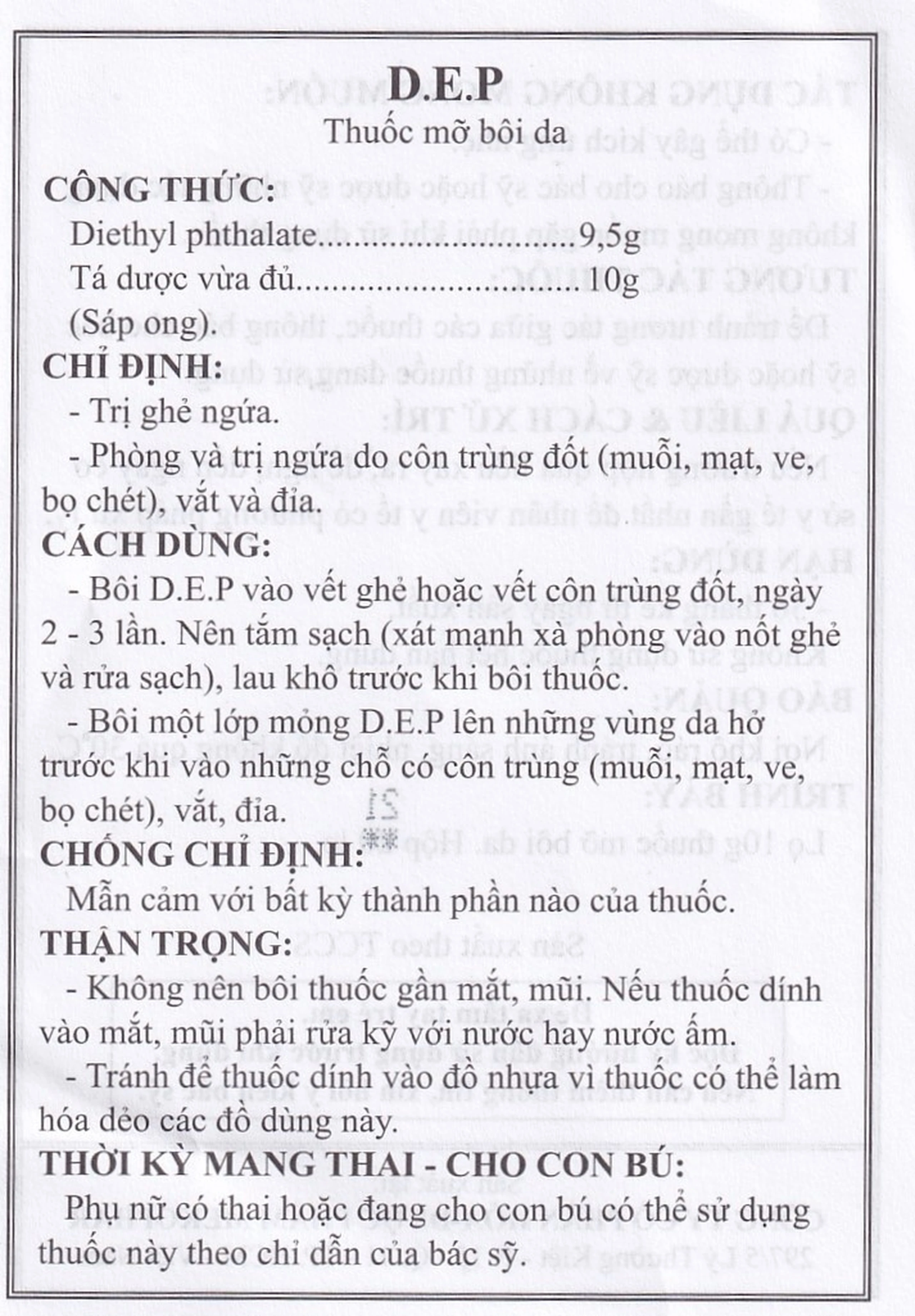 Thuốc mỡ bôi da D.E.P Mekophar điều trị ghẻ ngứa (10g)