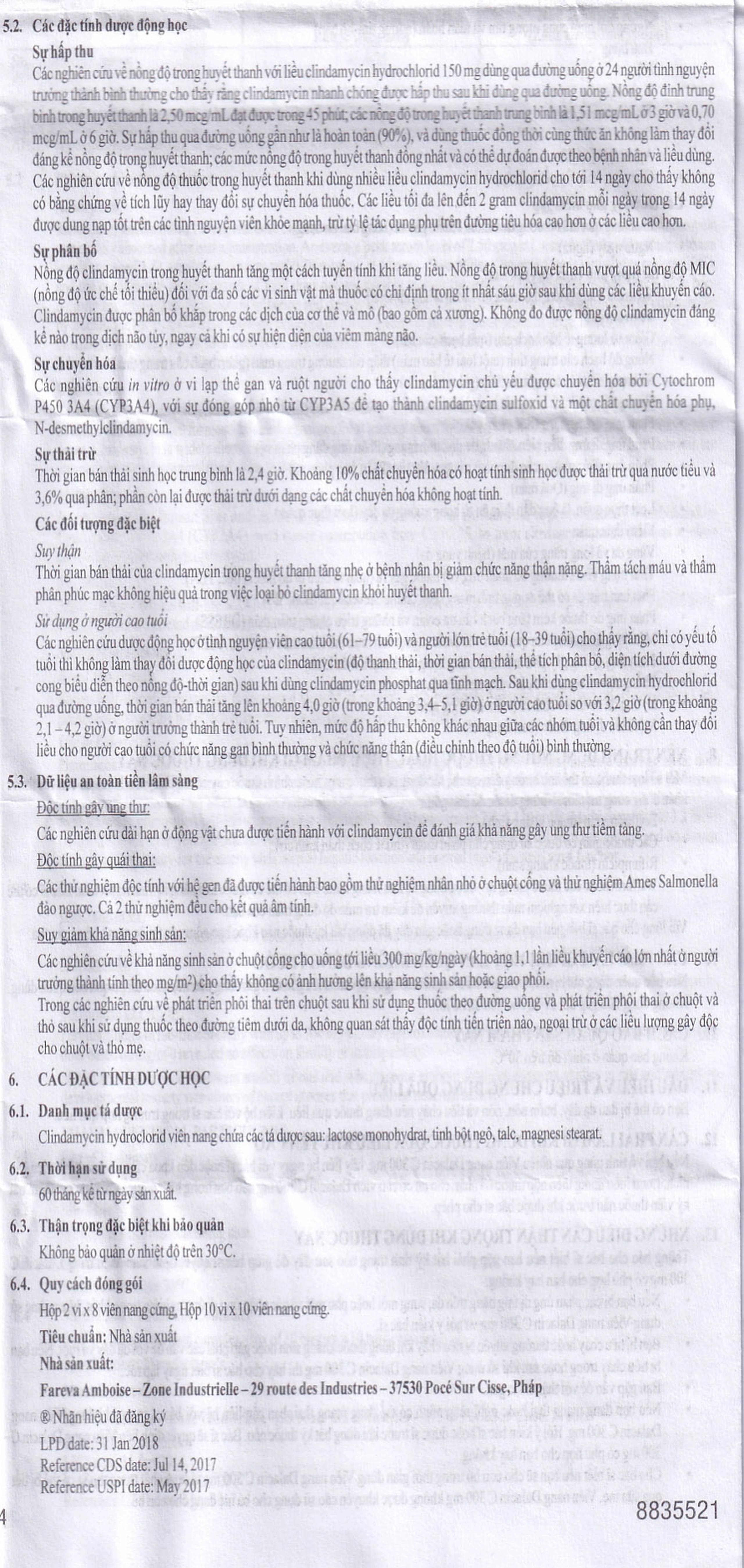 Thuốc Dalacin C 300mg Pfizer điều trị nhiễm khuẩn (2 vỉ x 8 viên)