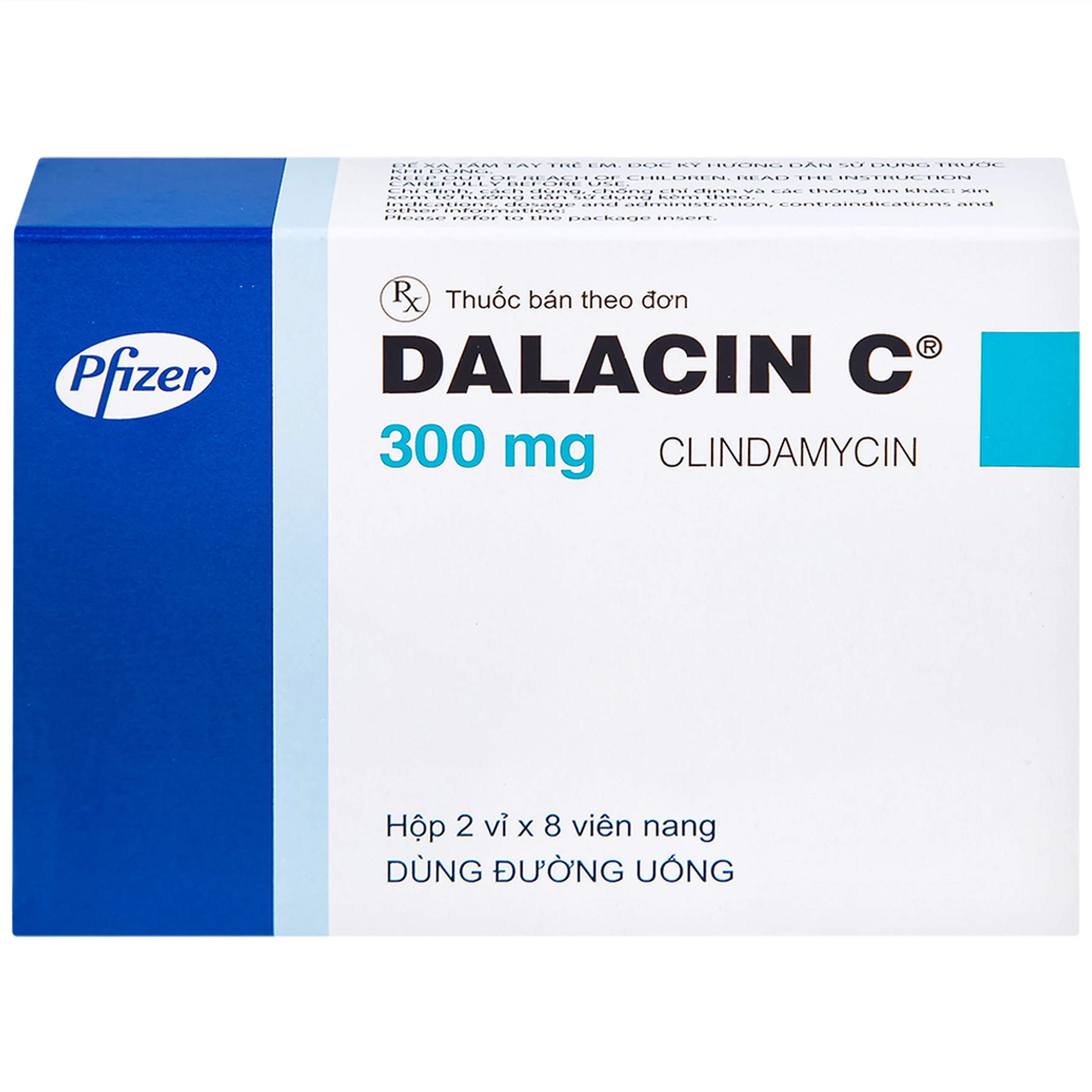 Thuốc Dalacin C 300mg Pfizer điều trị nhiễm khuẩn (2 vỉ x 8 viên)