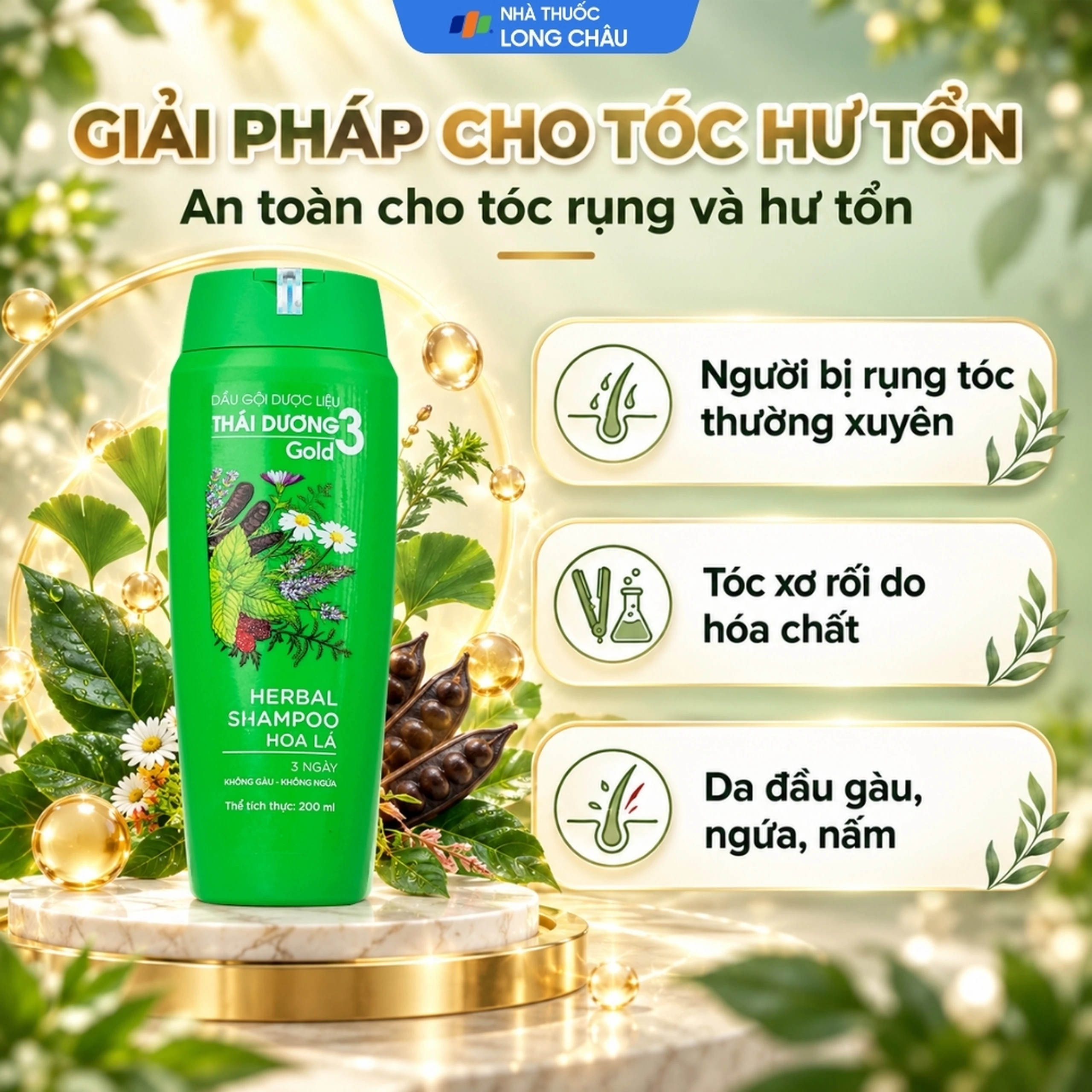 Dầu gội dược liệu Thái Dương 3 kích thích mọc tóc 200ml 4