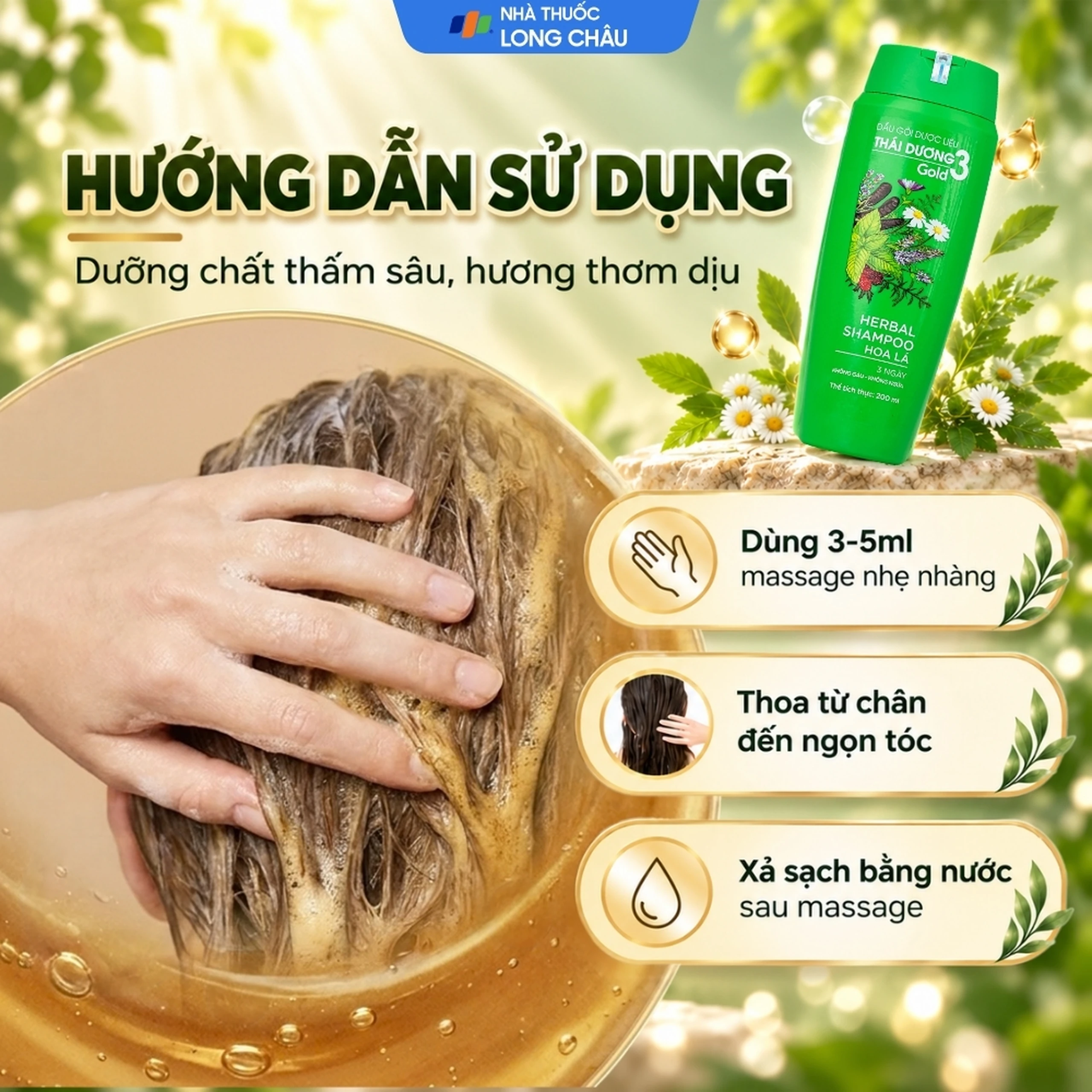 Dầu gội dược liệu Thái Dương 3 kích thích mọc tóc 200ml 5