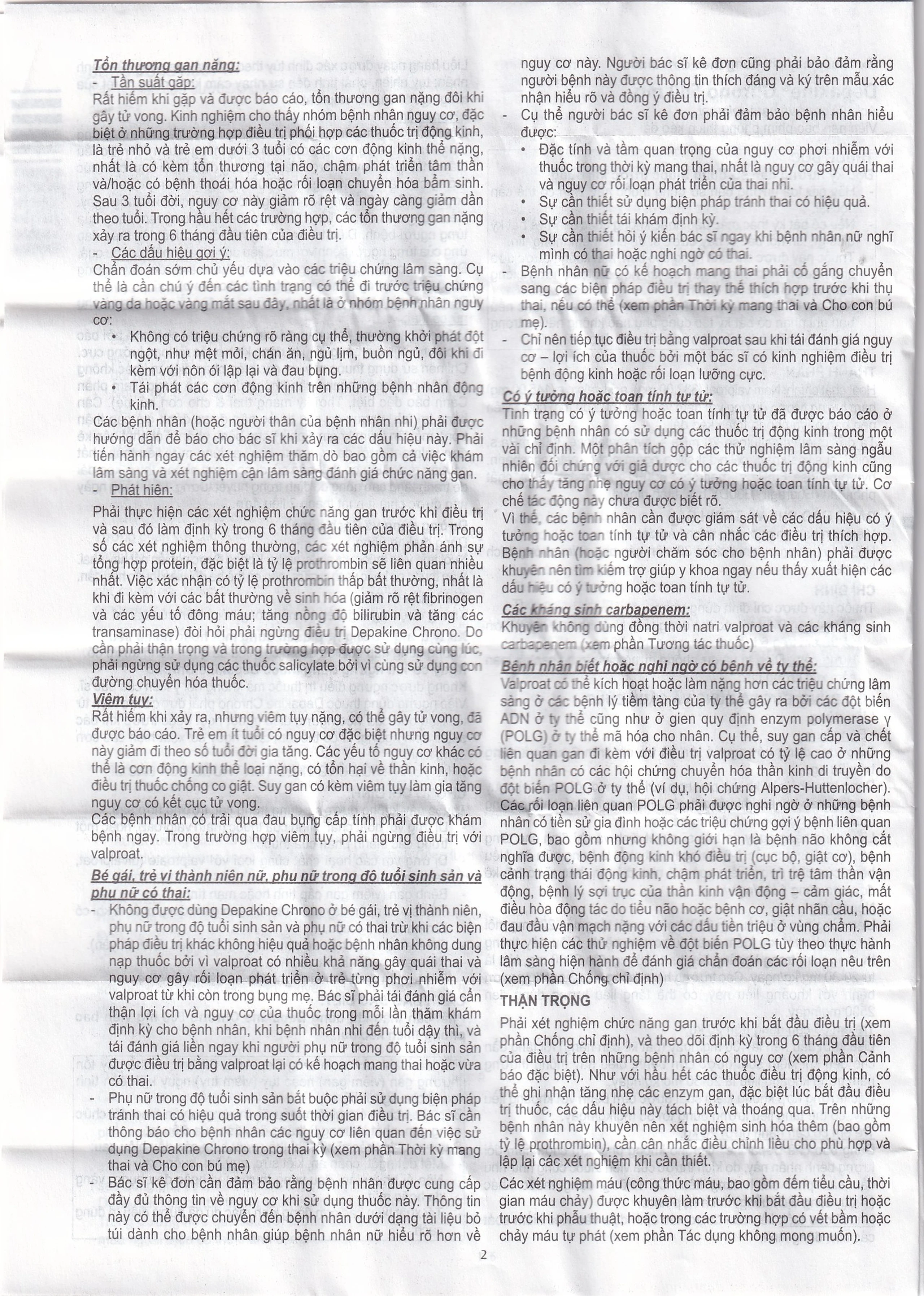 Thuốc Depakine Chrono 500mg Sanofi điều trị động kinh (30 viên)