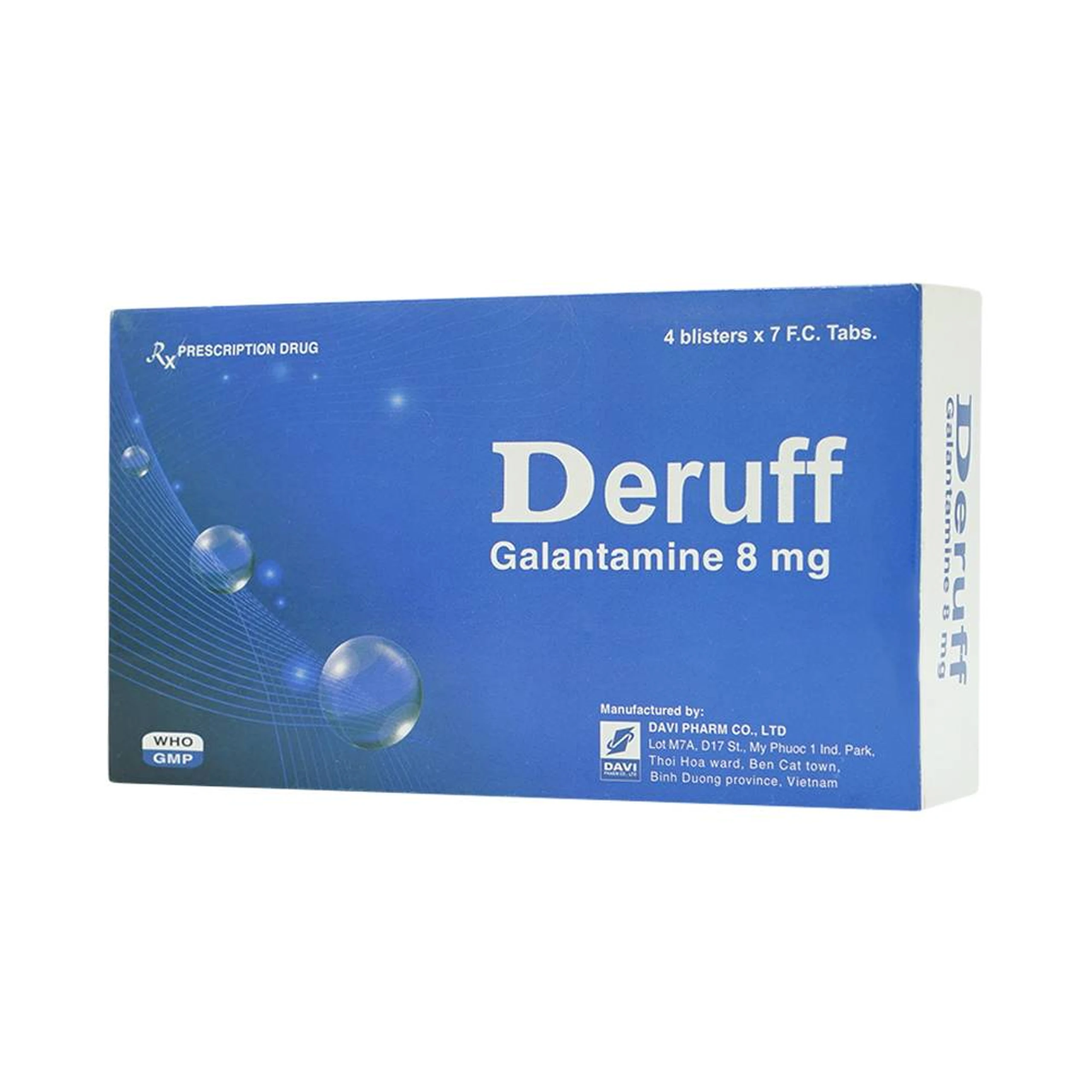 Thuốc Deruff 8mg Davipharm điều trị chứng sa sút trí tuệ từ nhẹ đến trung bình (4 vỉ x 7 viên)