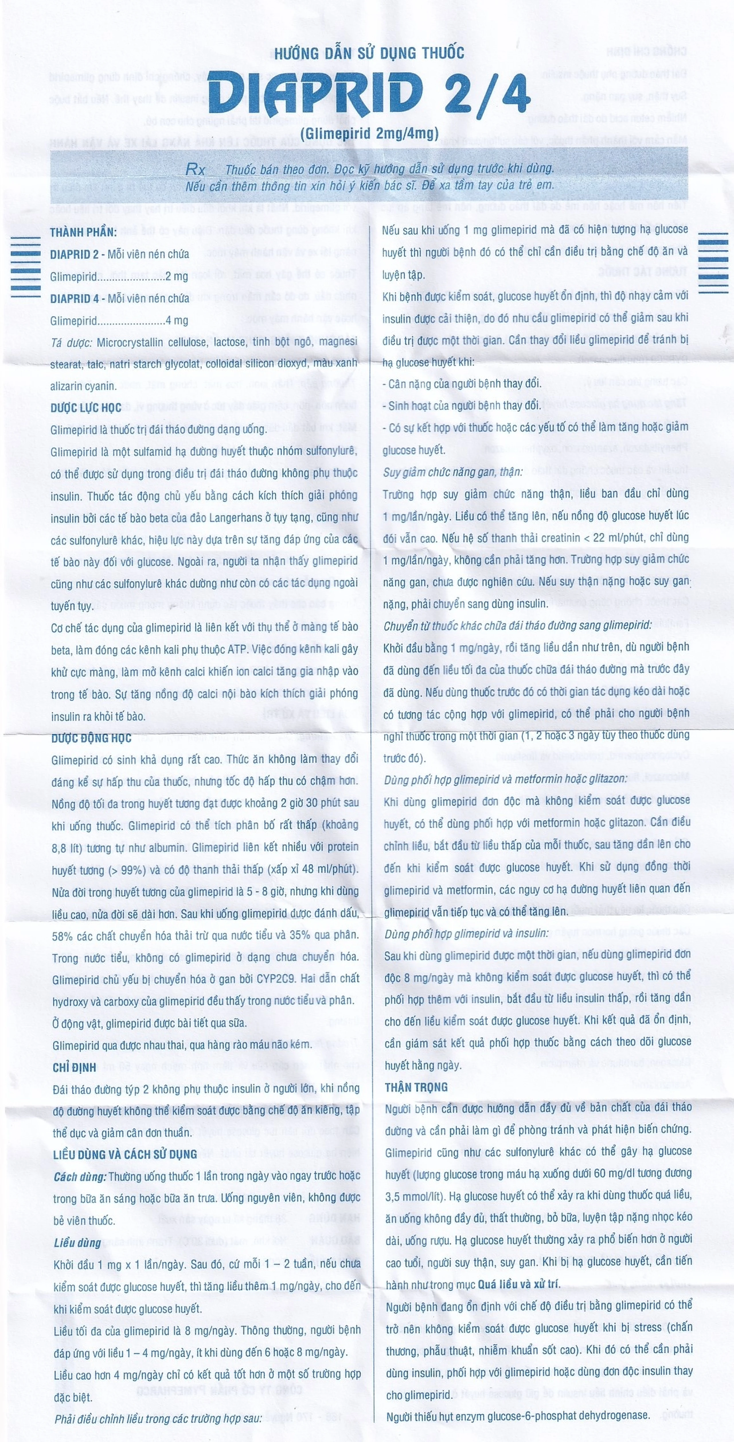 Thuốc Diaprid 2 Pymepharco điều trị đái tháo đường típ 2 (2 vỉ x 15 viên)