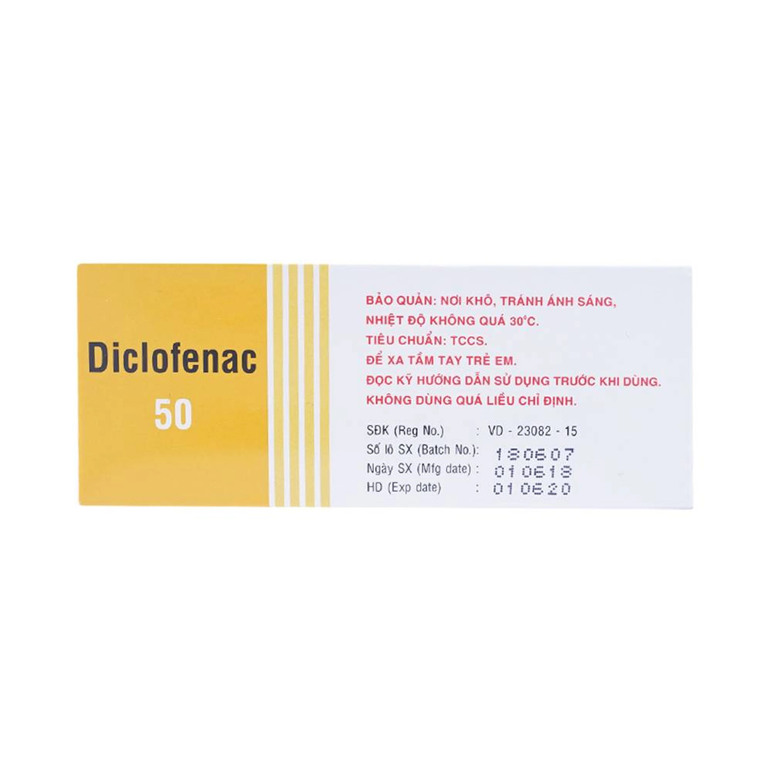 Thuốc Diclofenac 50 Uphace điều trị dài ngày viêm khớp mạn, thoái hóa khớp (100 viên)