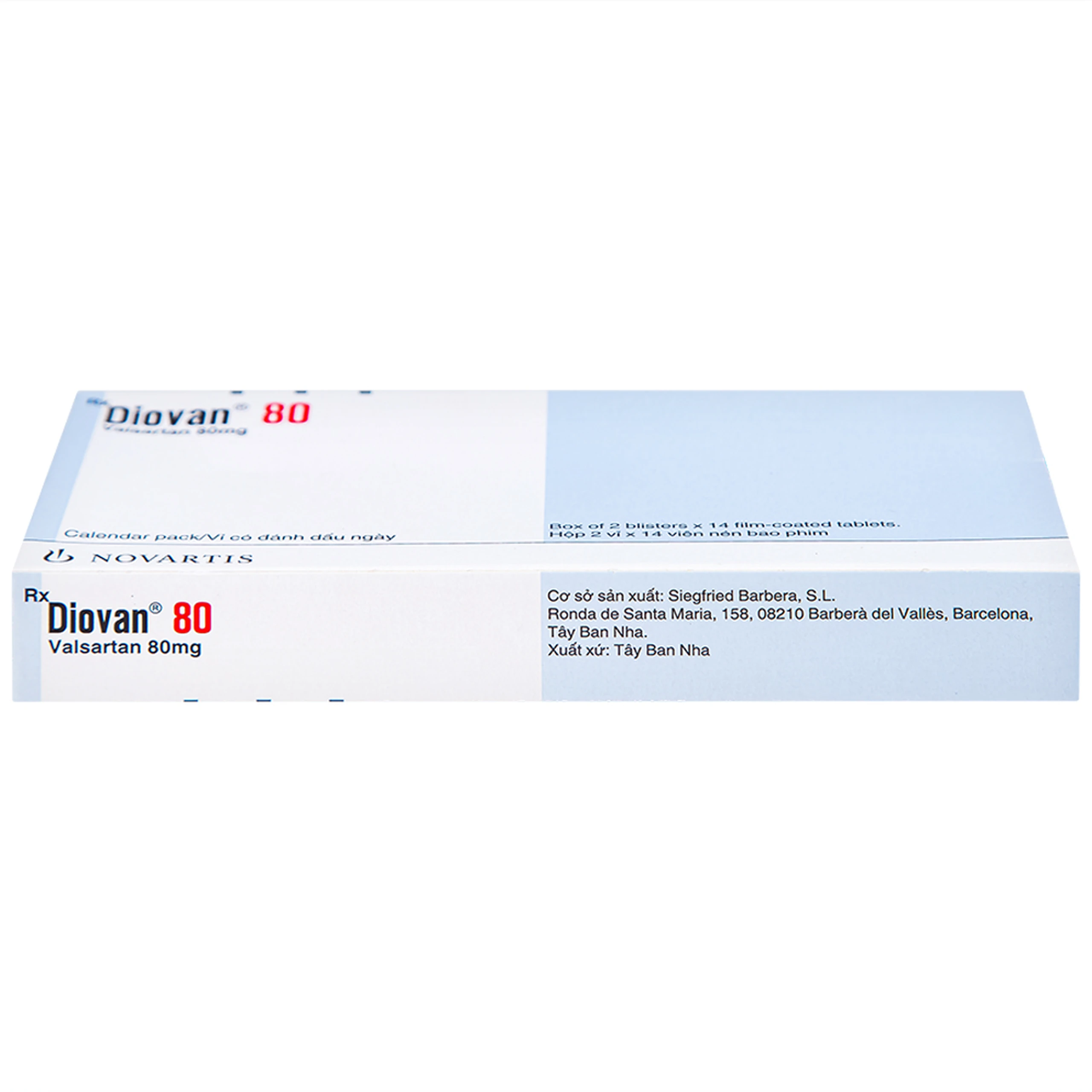 Thuốc Diovan 80 Novartis điều trị bệnh tăng huyết áp, suy tim (2 vỉ x 14 viên)