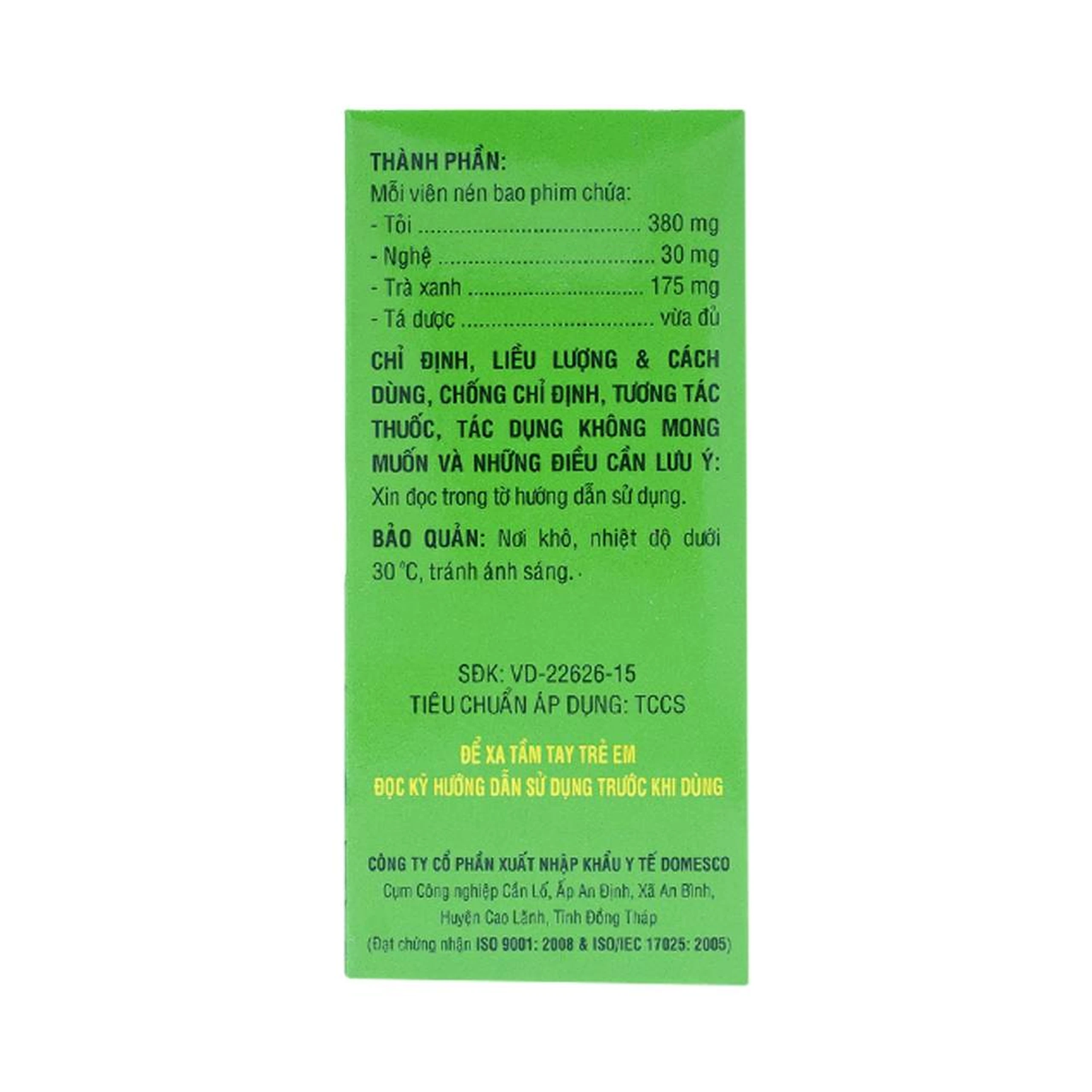 Thuốc Dogarlic Trà Xanh Domesco hạ cholesterol, điều hòa triglyceride (100 viên)