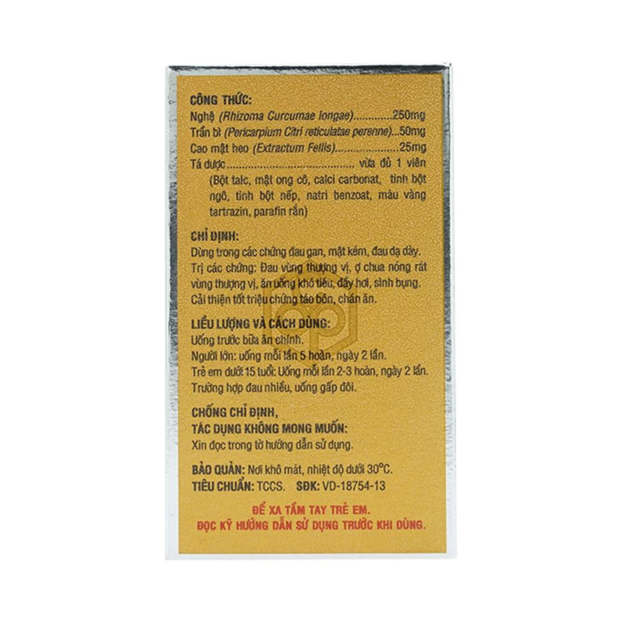 Viên mật nghệ Đởm Kim Hoàn OPC điều trị đau gan, mật kém, đau dạ dày (240 viên)