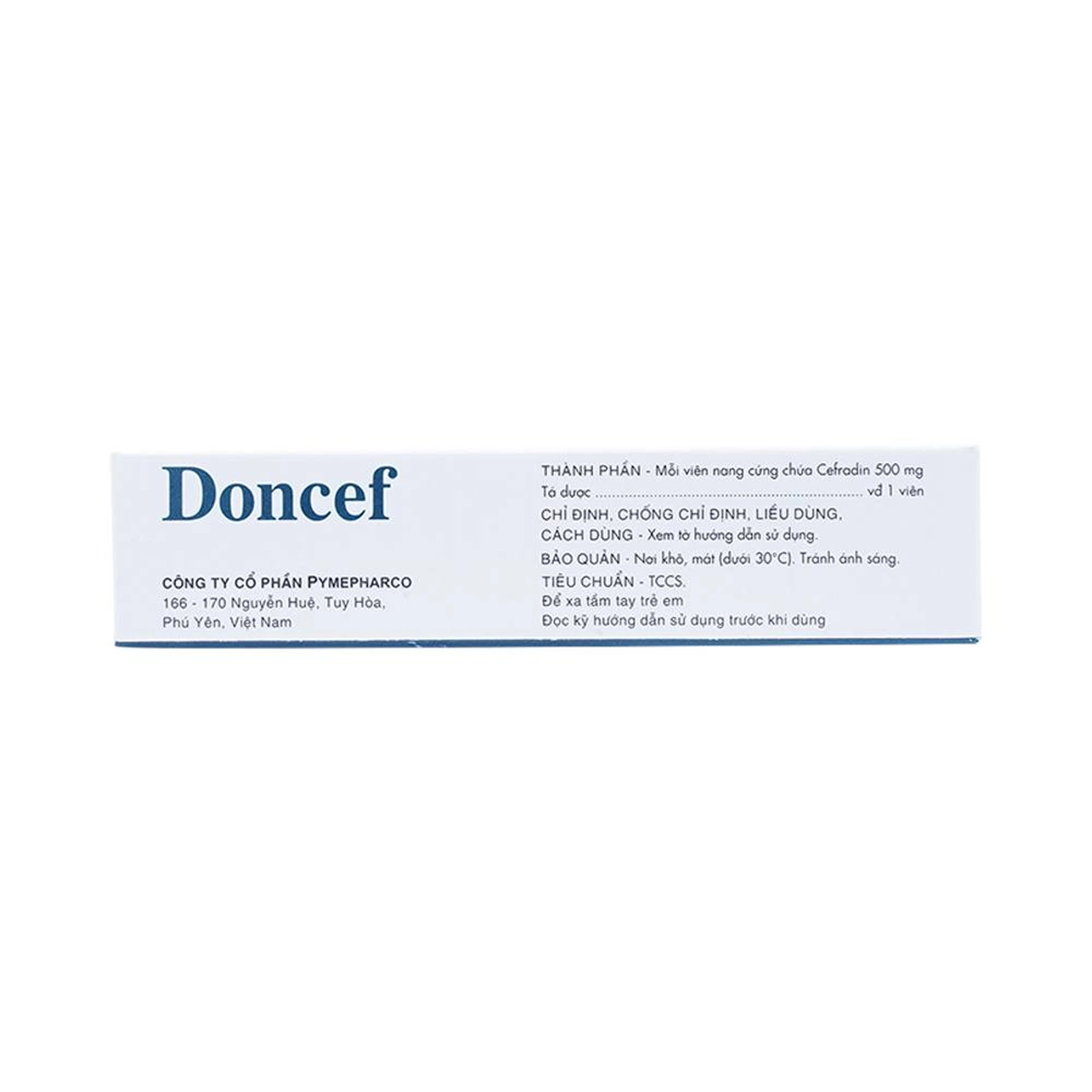 Thuốc Doncef Pymepharco điều trị nhiễm khuẩn (3 vỉ x 10 viên)