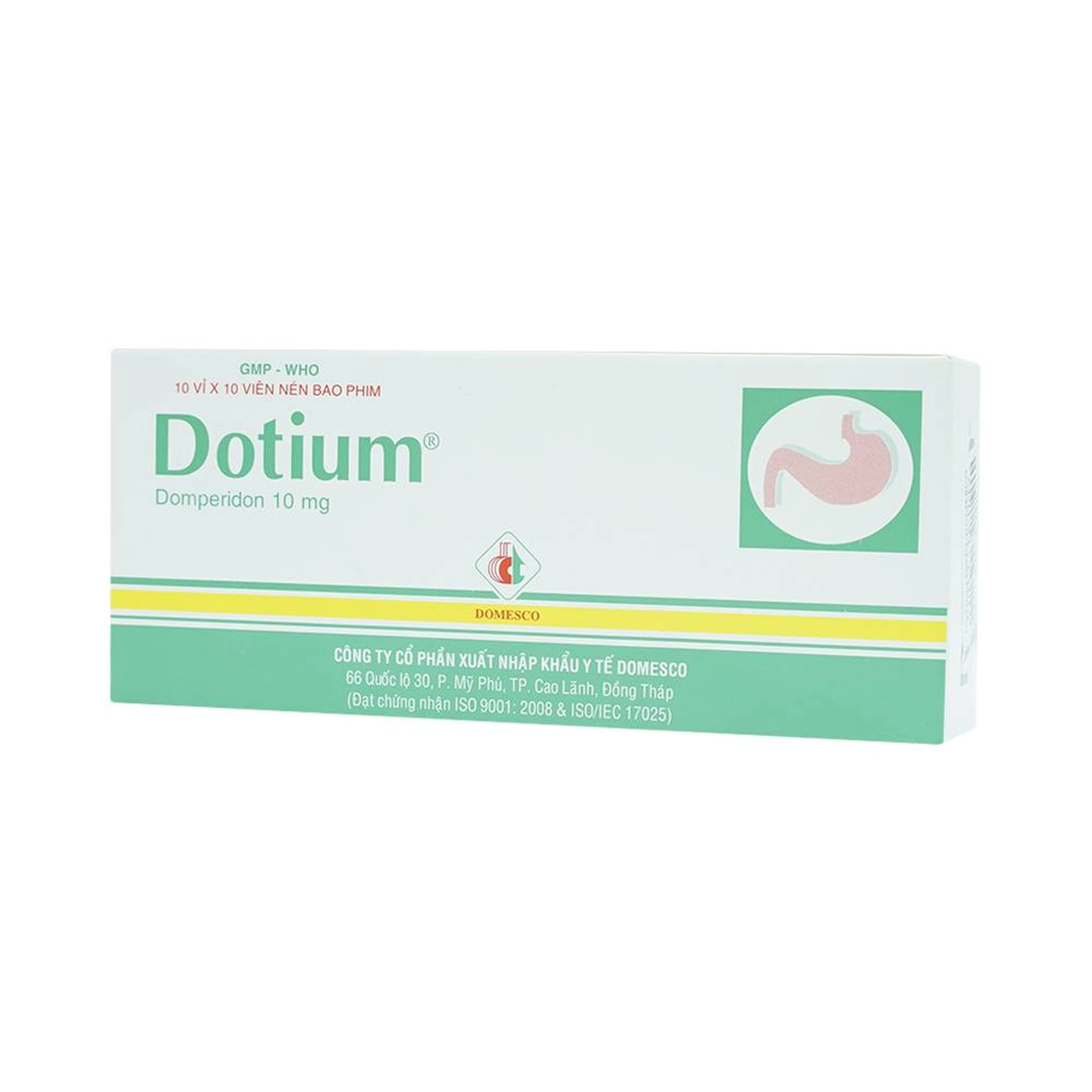 Thuốc Dotium Domesco điều trị triệu chứng nôn, buồn nôn (10 vỉ x 10 viên)