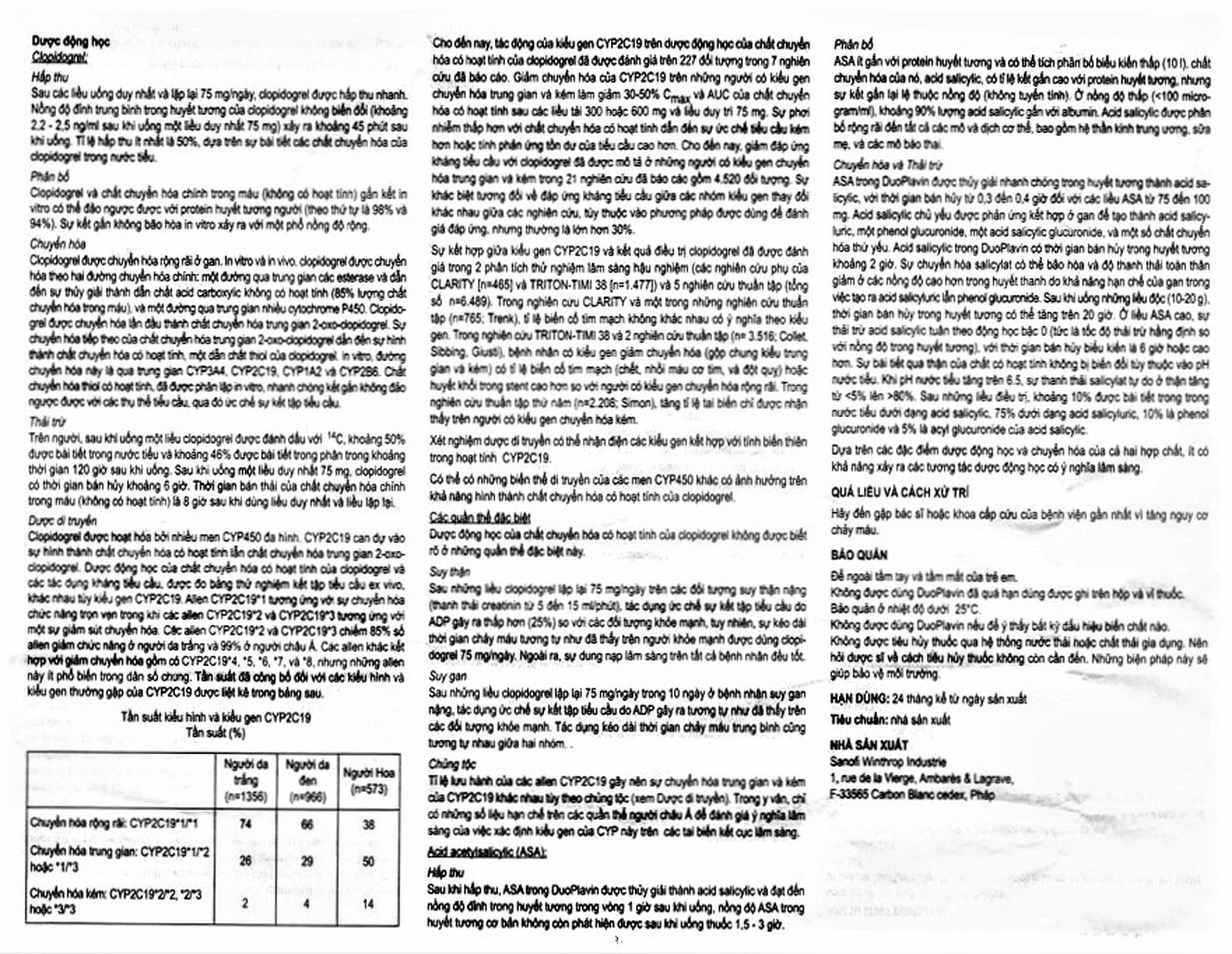 Thuốc Duoplavin 75mg/100mg Sanofi giảm nguy cơ đông máu, giảm xơ vữa huyết khối (3 vỉ x 10 viên)