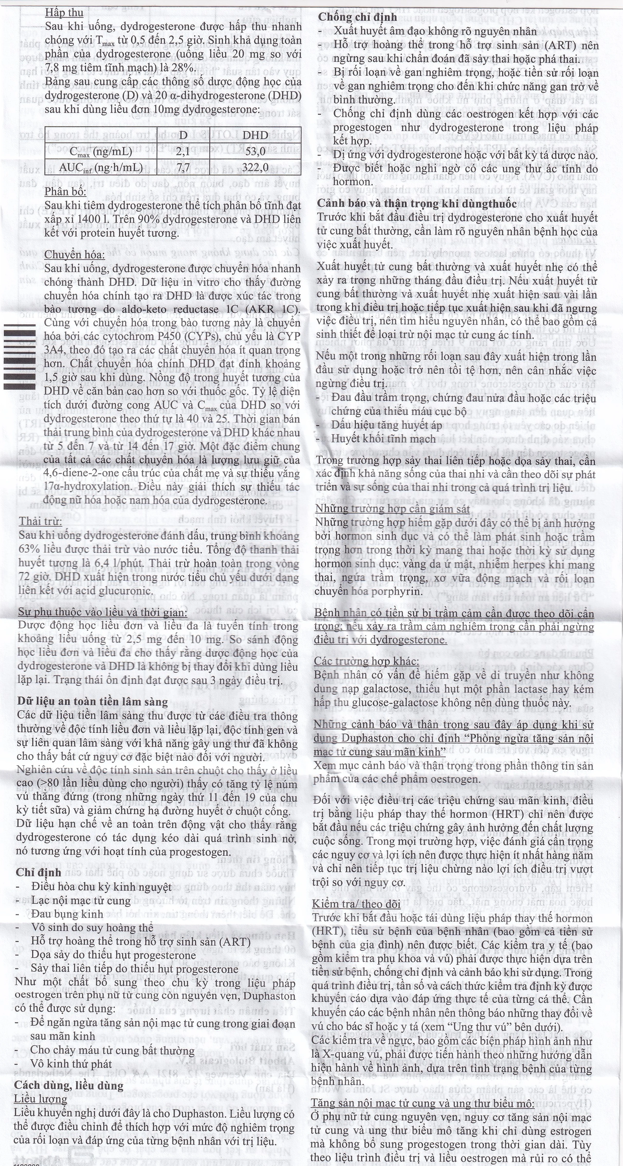 Thuốc Duphaston Abbott điều hòa kinh nguyệt, lạc nội mạc tử cung (1 vỉ x 20 viên)