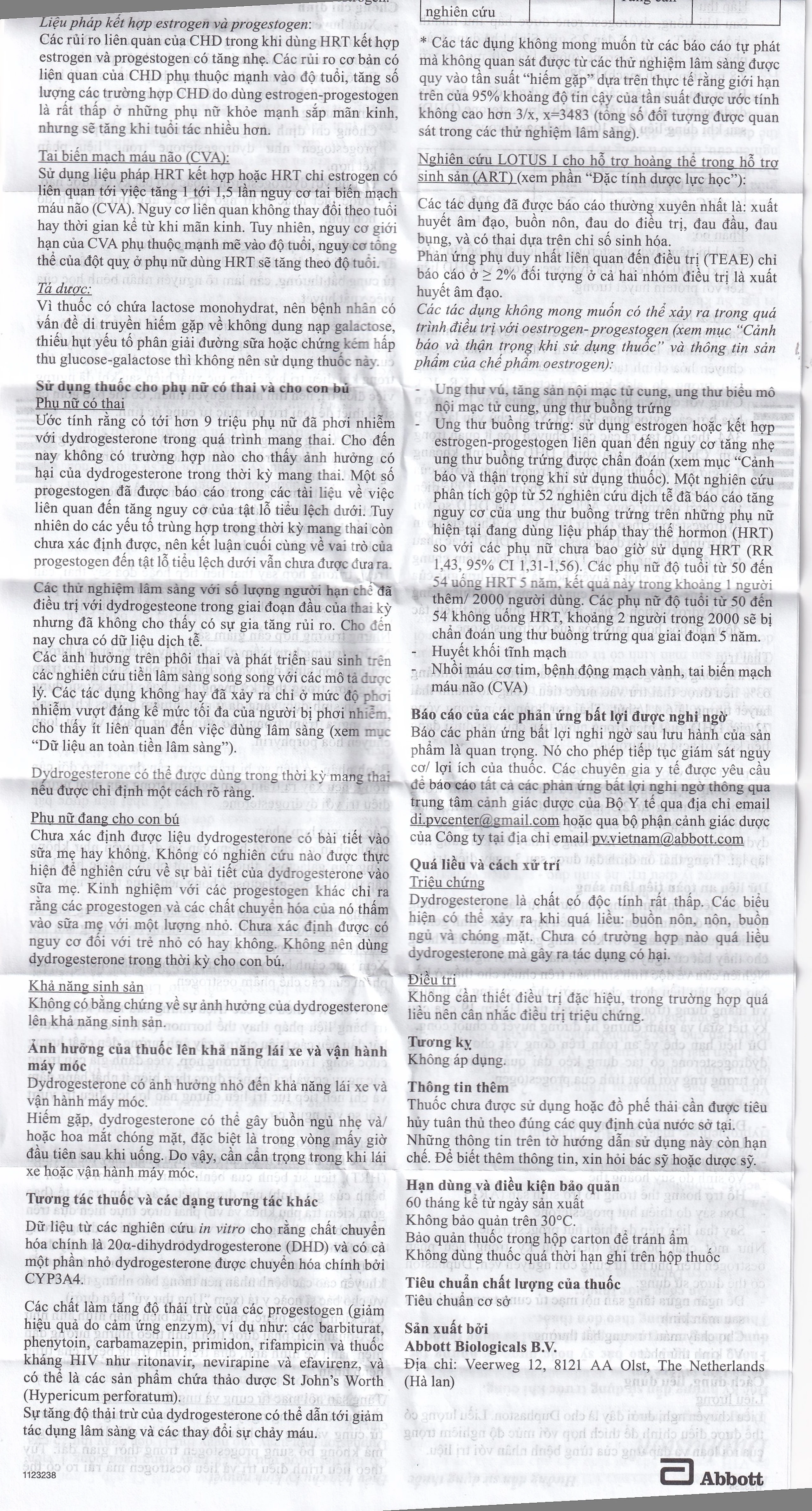 Thuốc Duphaston Abbott điều hòa kinh nguyệt, lạc nội mạc tử cung (1 vỉ x 20 viên)