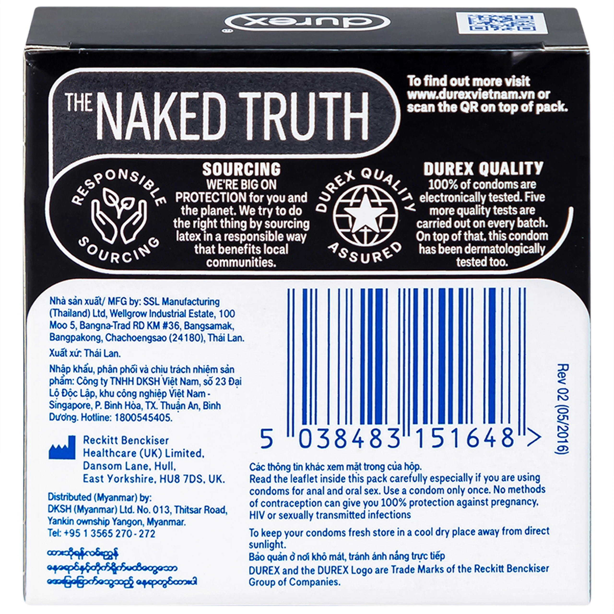 Bao cao su Durex Kingtex ôm sát, vừa vặn (49mm - 3 cái)