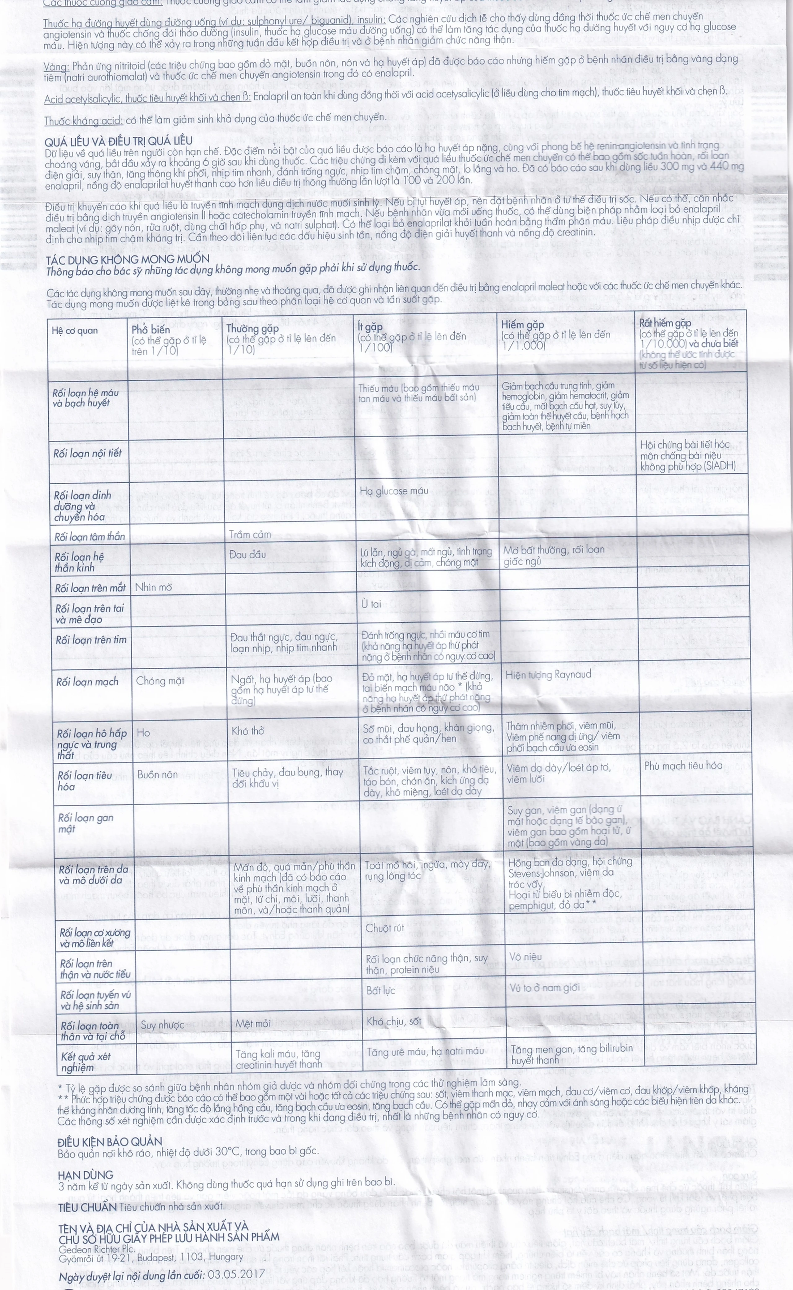 Thuốc Ednyt 5mg Gedeon điều trị tăng huyết áp, suy tim (3 vỉ x 10 viên)