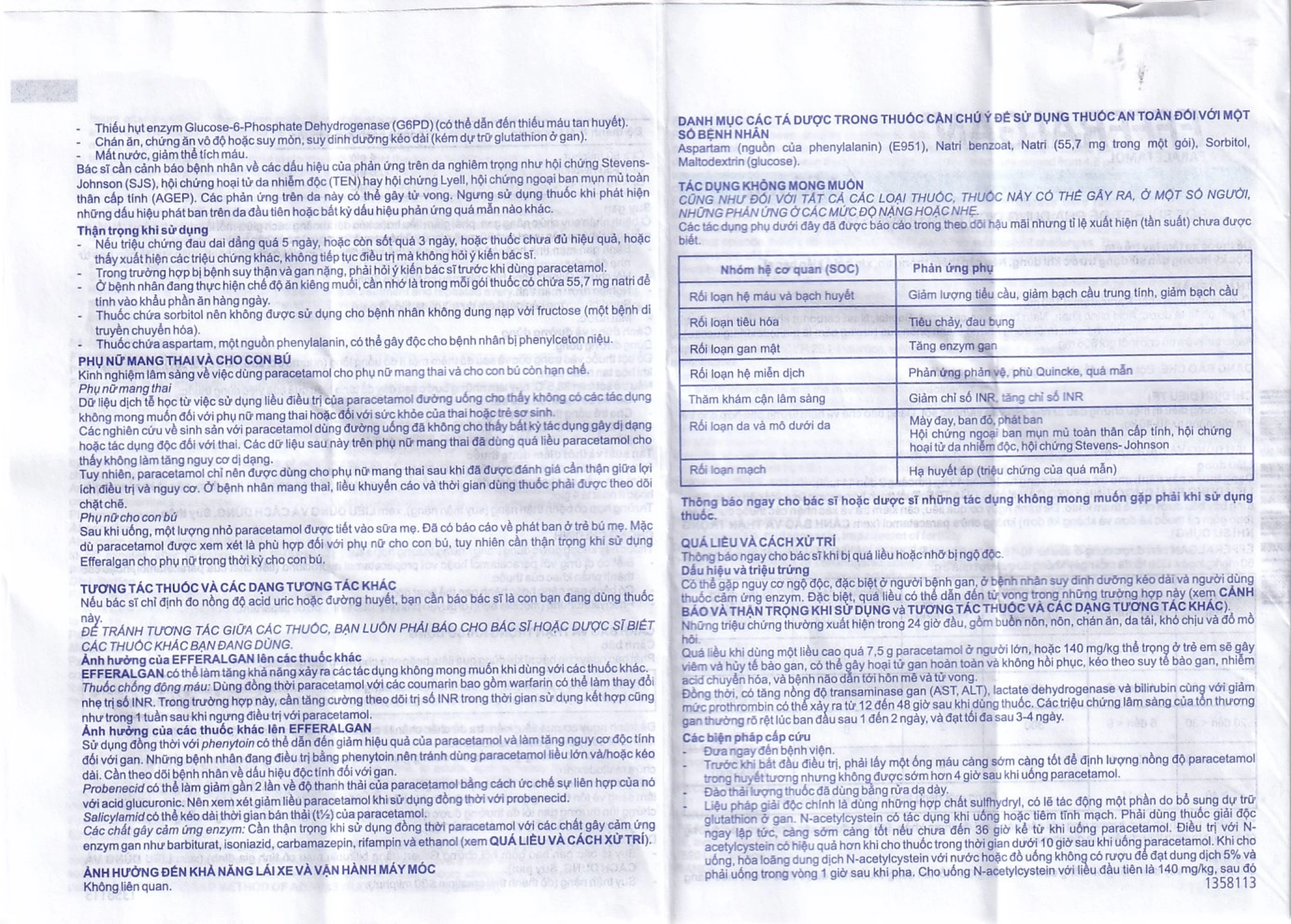 Bột sủi Efferalgan 150mg UPSA SAS giảm đau, hạ sốt (12 gói)