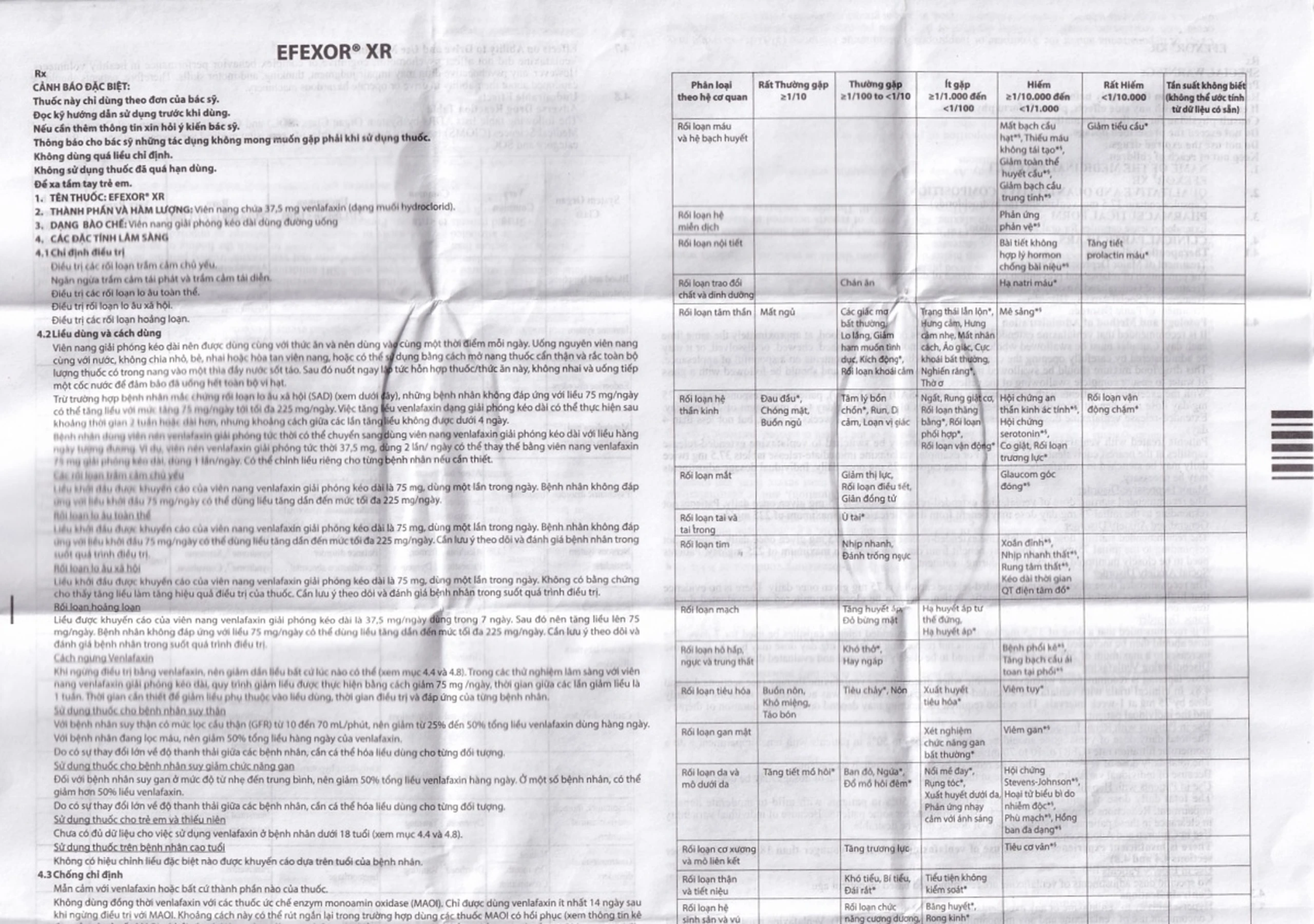 Thuốc Efexor XR 37.5mg Pfizer điều trị các rối loạn trầm cảm chủ yếu (1 vỉ x 7 viên)