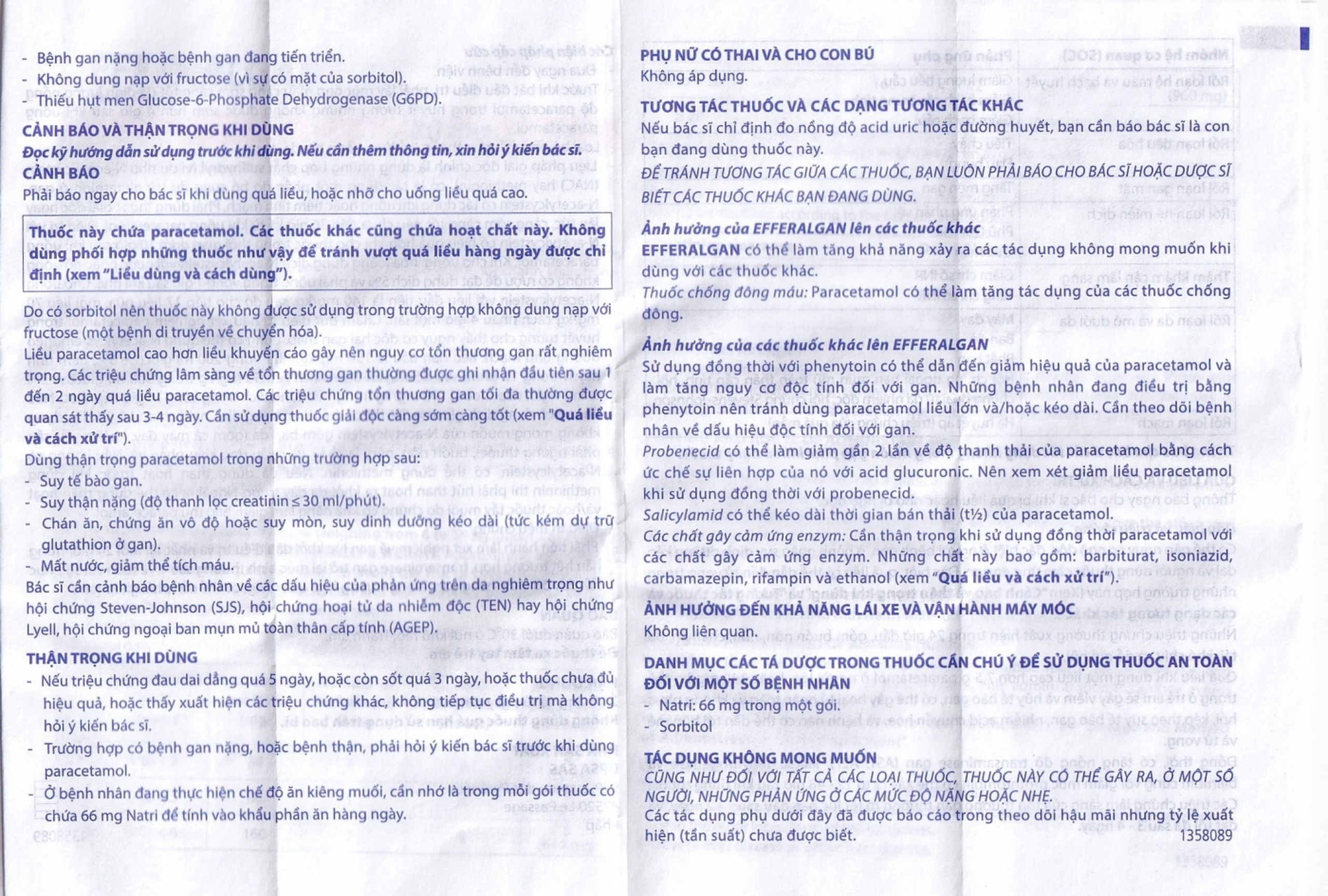 Bột sủi Efferalgan 80mg UPSA SAS giảm đau, hạ sốt (12 gói)