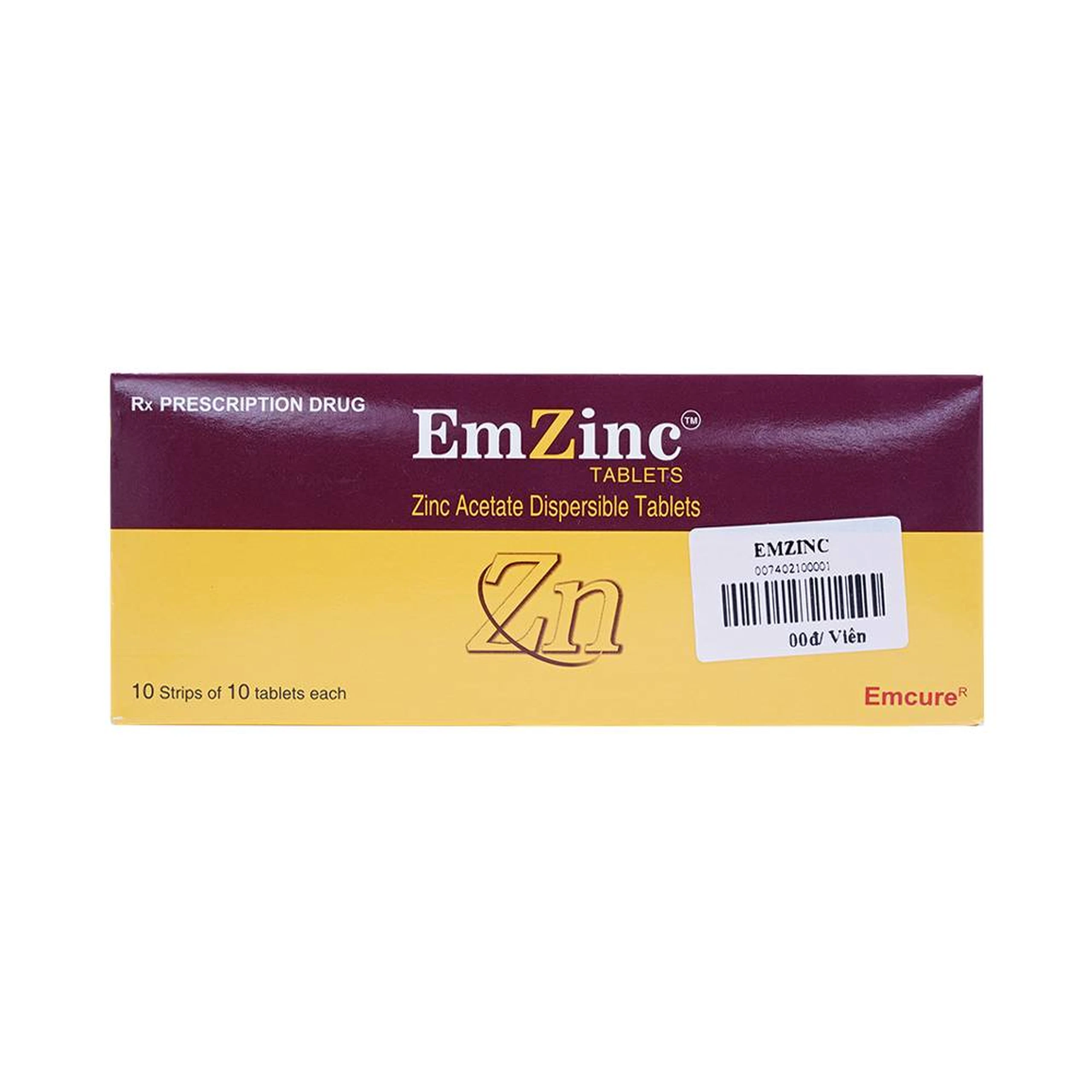 Thuốc Emzinc Emcure bổ sung kẽm, trị tiêu chảy (10 vỉ x 10 viên)