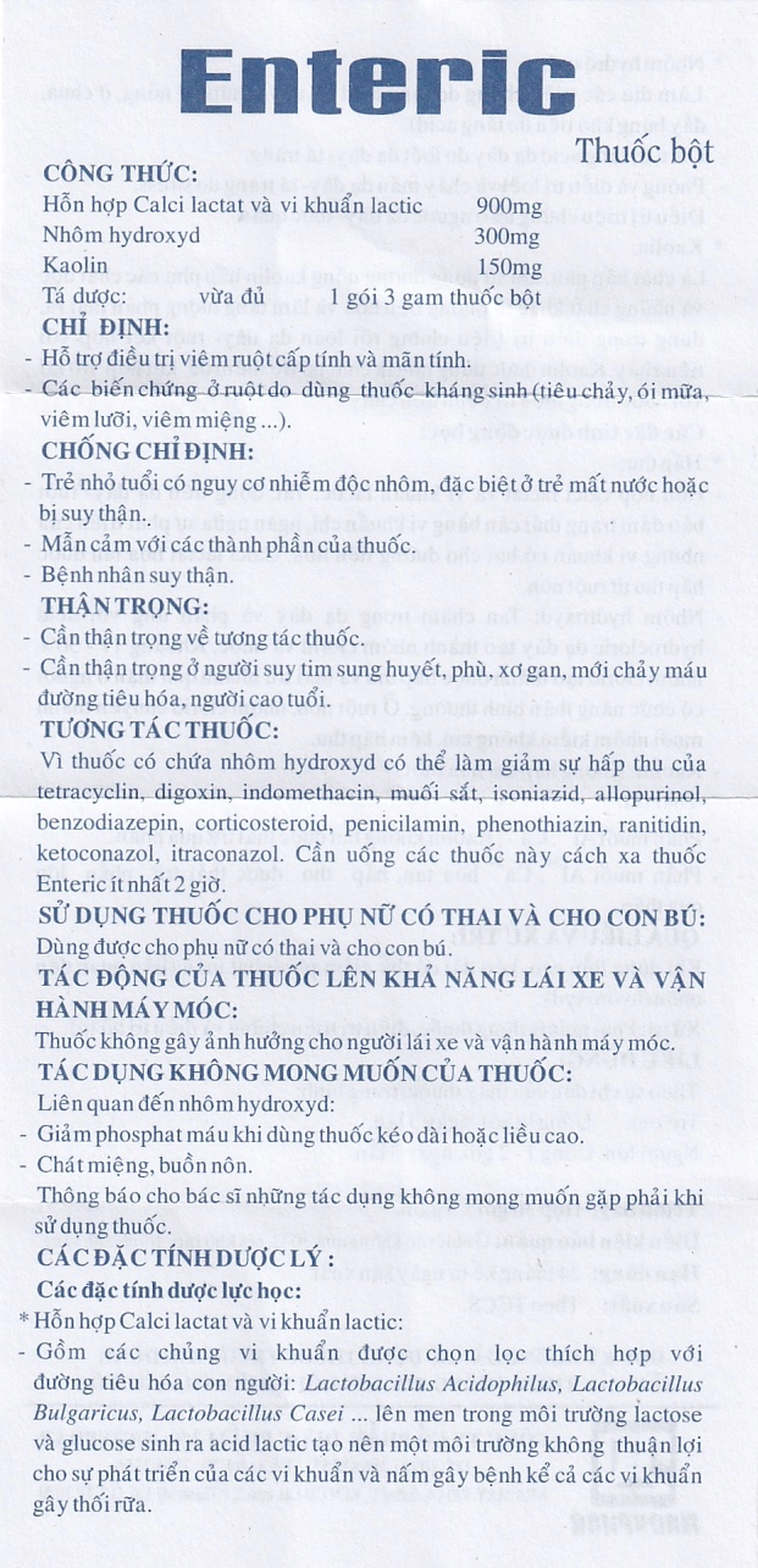 Thuốc bột Enteric Nadyphar hỗ trợ điều trị viêm ruột cấp tính và mãn tính (30 gói x 3g)
