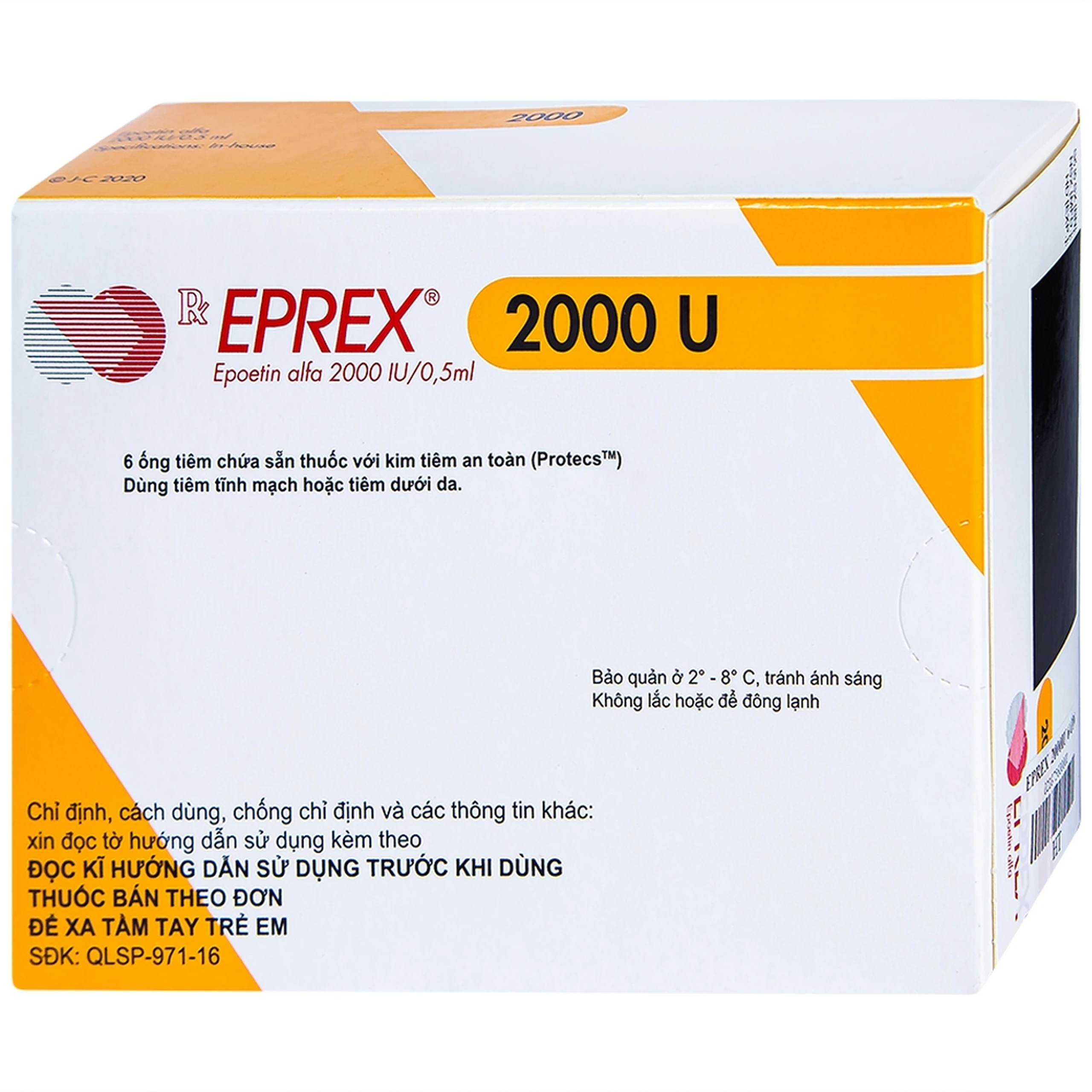 Thuốc tiêm Eprex Prefill 2000IU Janssen điều trị thiếu máu (6 ống)
