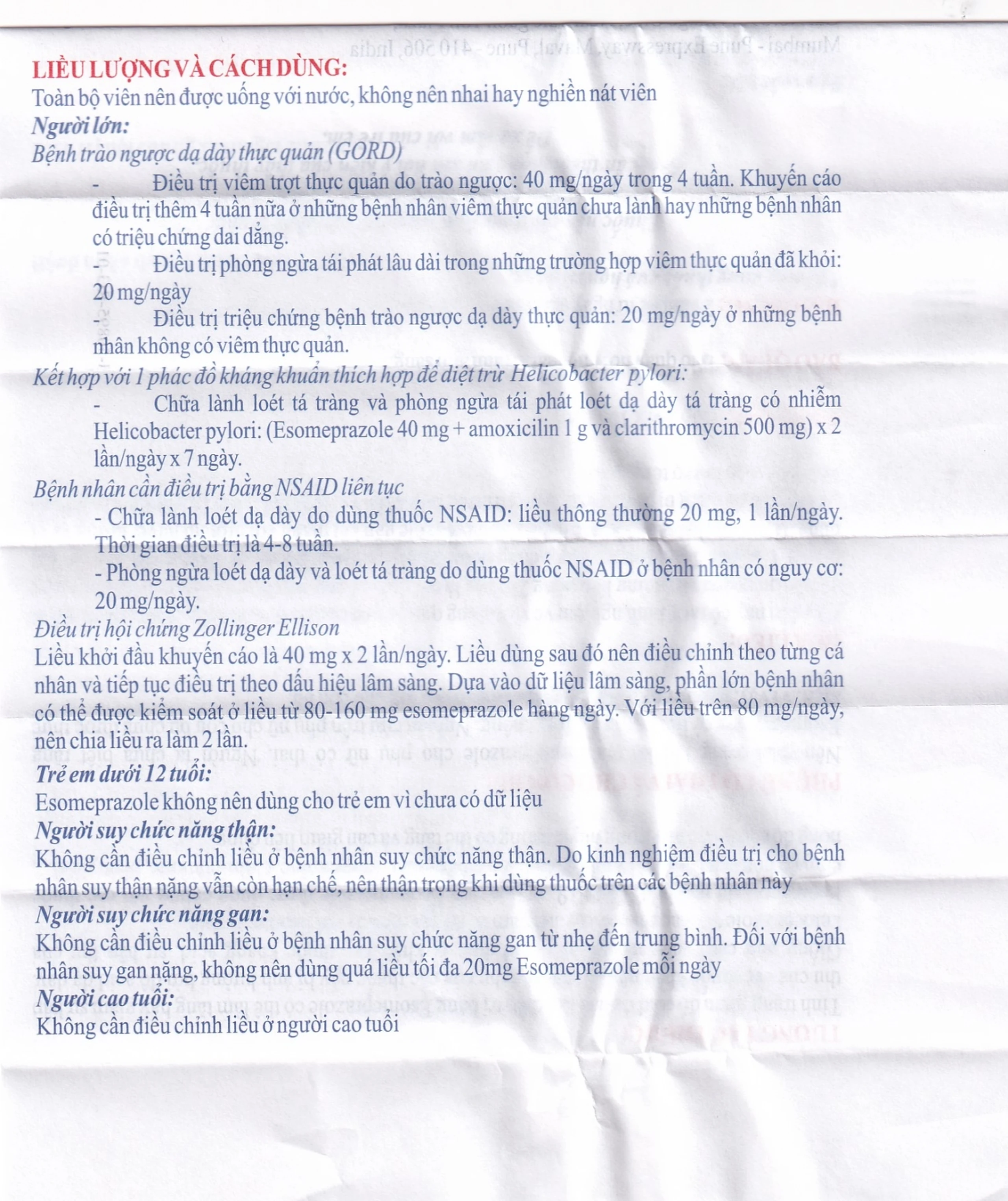 Thuốc Esapbe 40 Sterling Healthcare điều trị trào ngược dạ dày thực quản (3 vỉ x 10 viên)