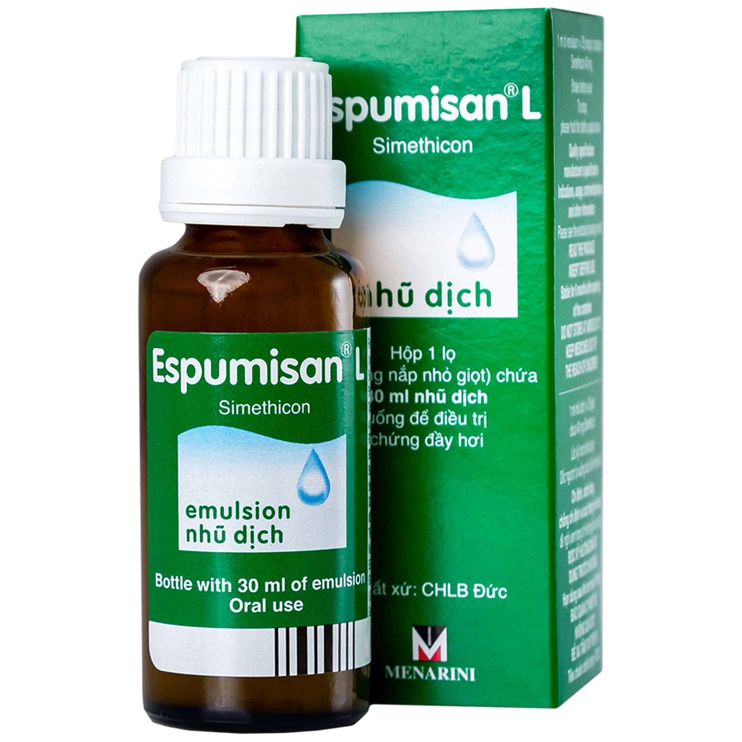 Nhũ dịch Espumisan L Menarini điều trị các triệu chứng chướng bụng, đau bụng (30ml)