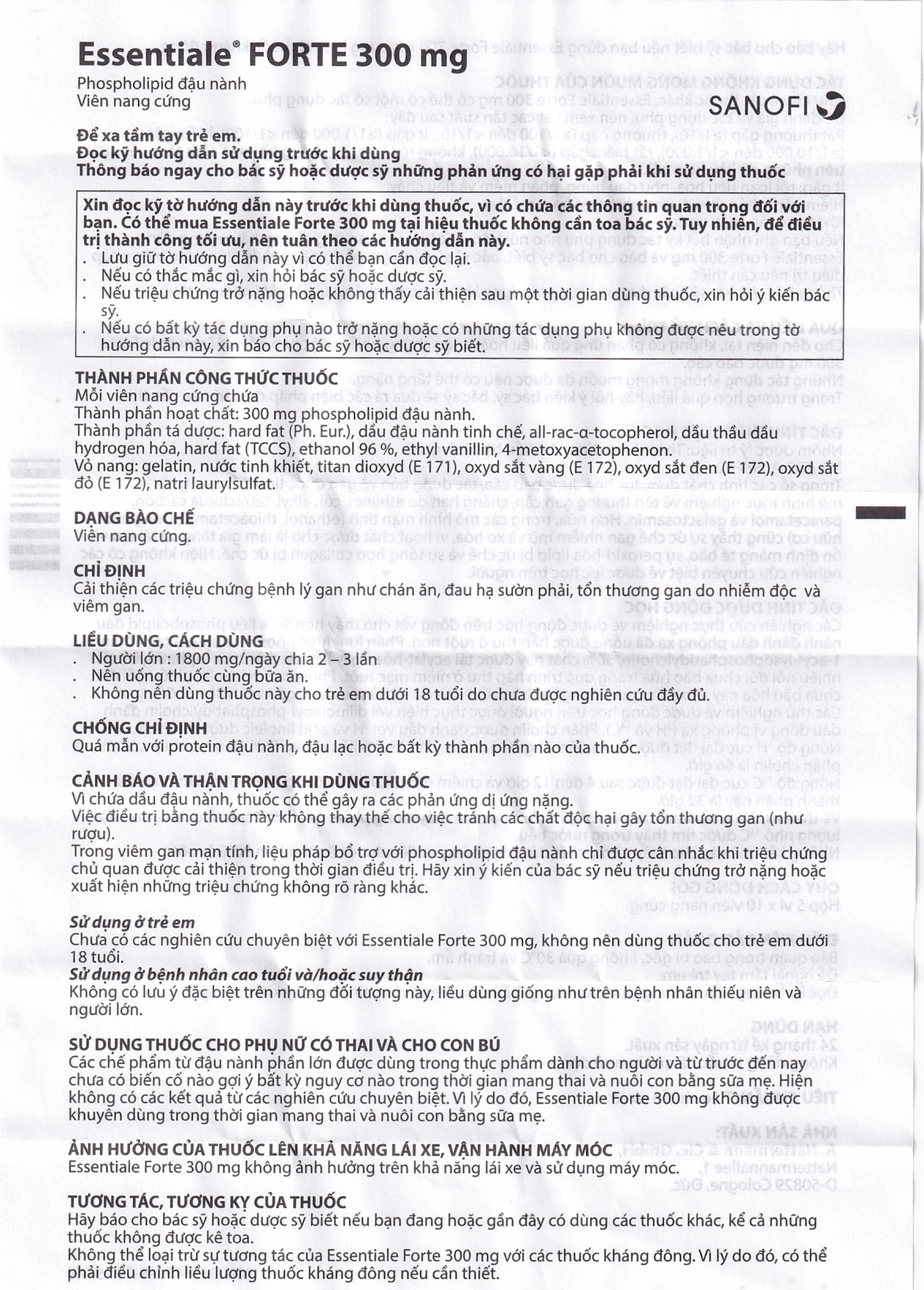 Thuốc Essentiale Forte 300mg Natterman cải thiện các triệu chứng bệnh lý gan (5 vỉ x 10 viên)