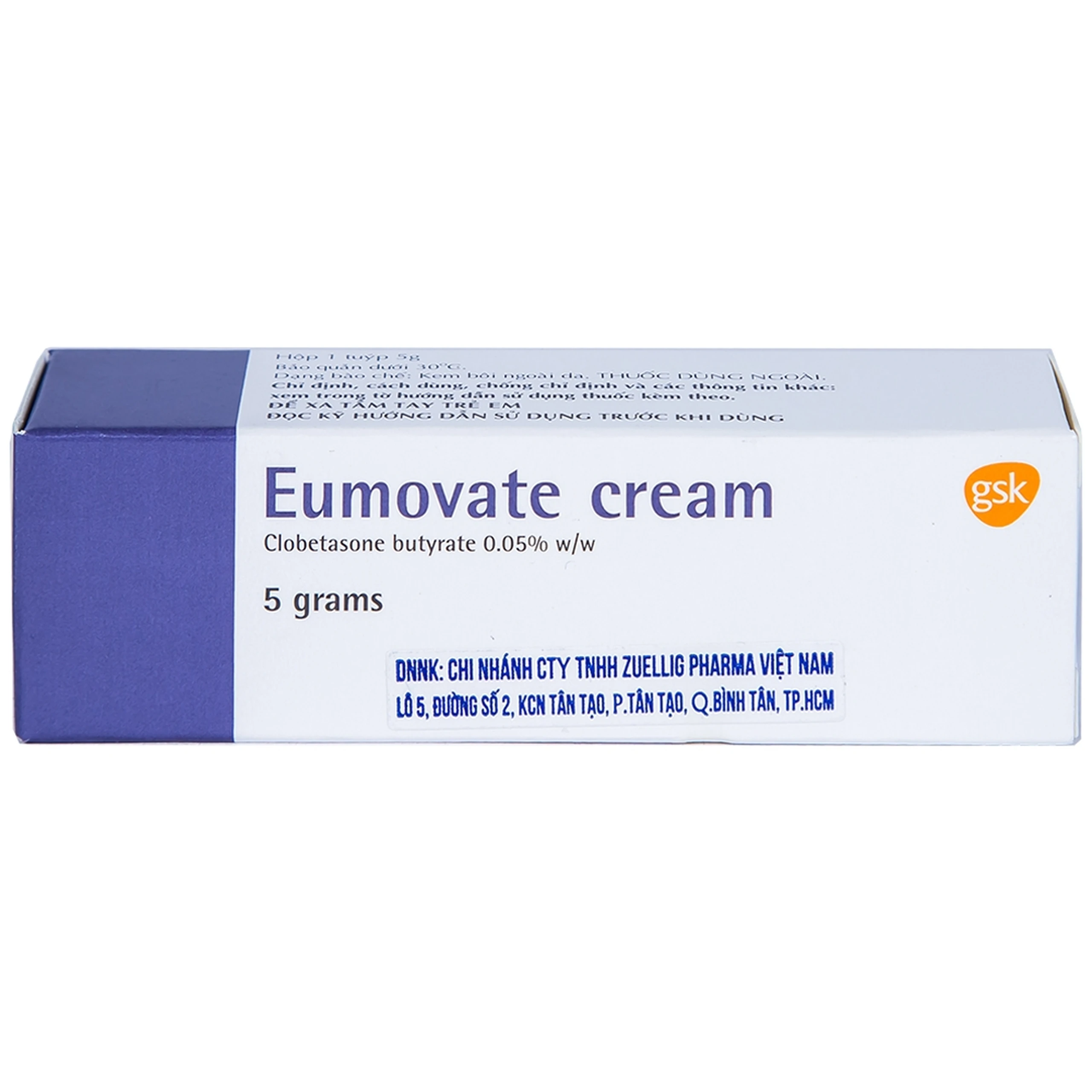 Kem Eumovate Cream GSK giảm các triệu chứng viêm và ngứa các bệnh về da (5g)