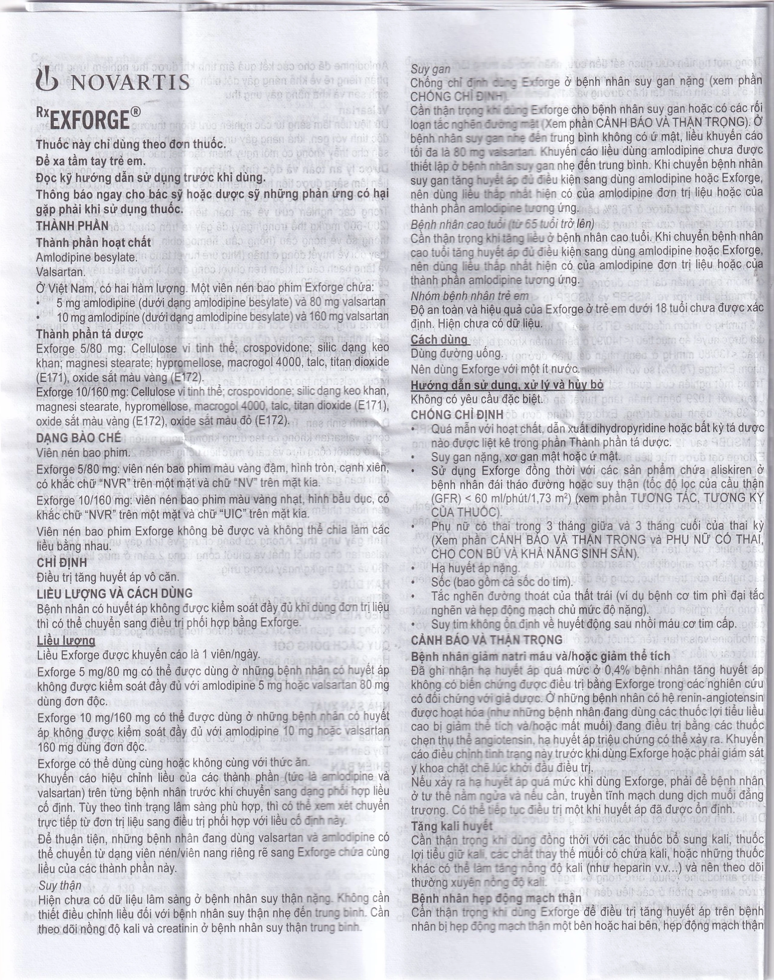 Thuốc Exforge 5mg/80mg Novartis điều trị tăng huyết áp vô căn (2 vỉ x 14 viên)