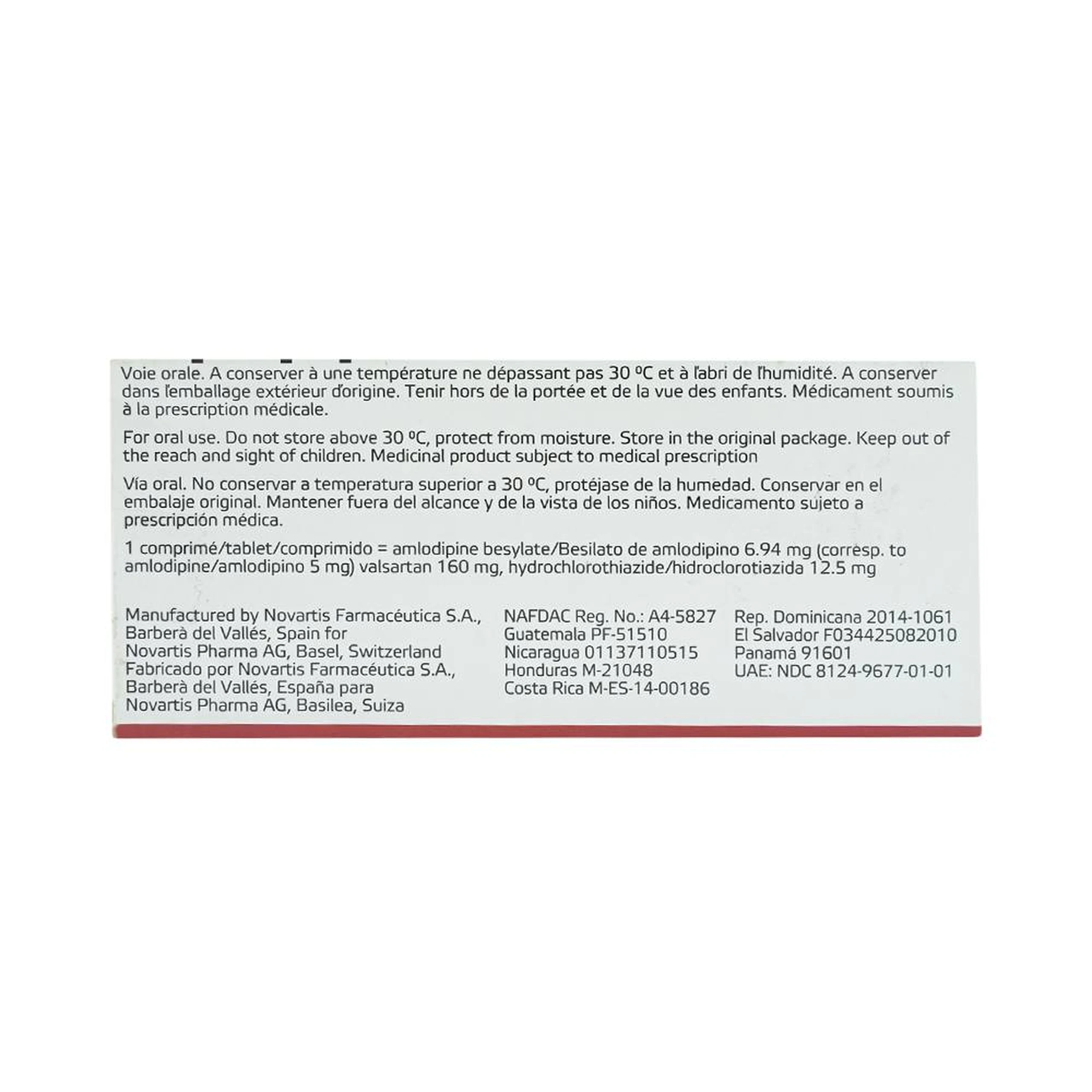 Thuốc Exforge HCT 5mg/160mg/12.5mg Novartis điều trị tăng huyết áp vô căn (4 vỉ x 7 viên)