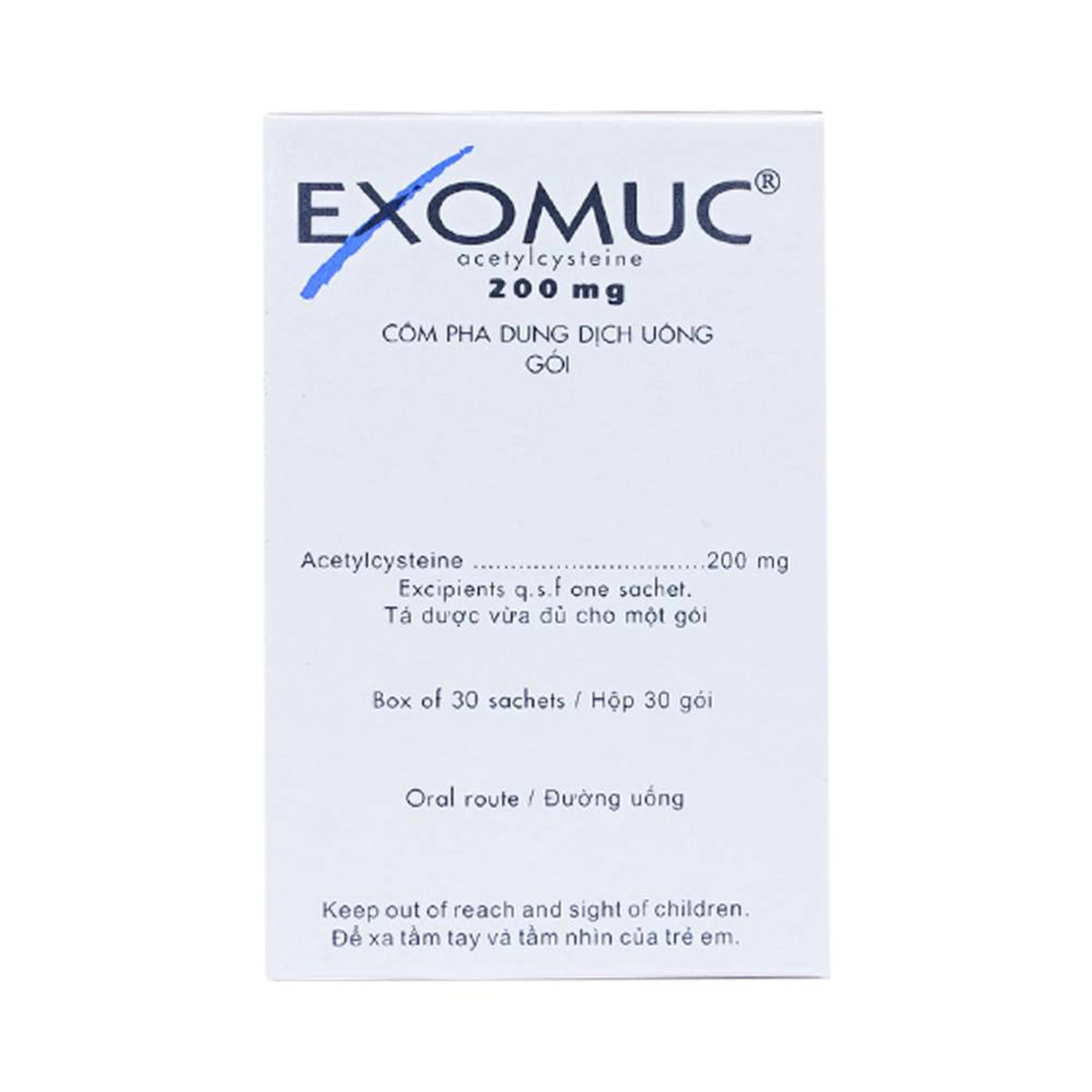 Cốm Exomuc Bouchara điều trị rối loạn chất tiết phế quản (30 gói)