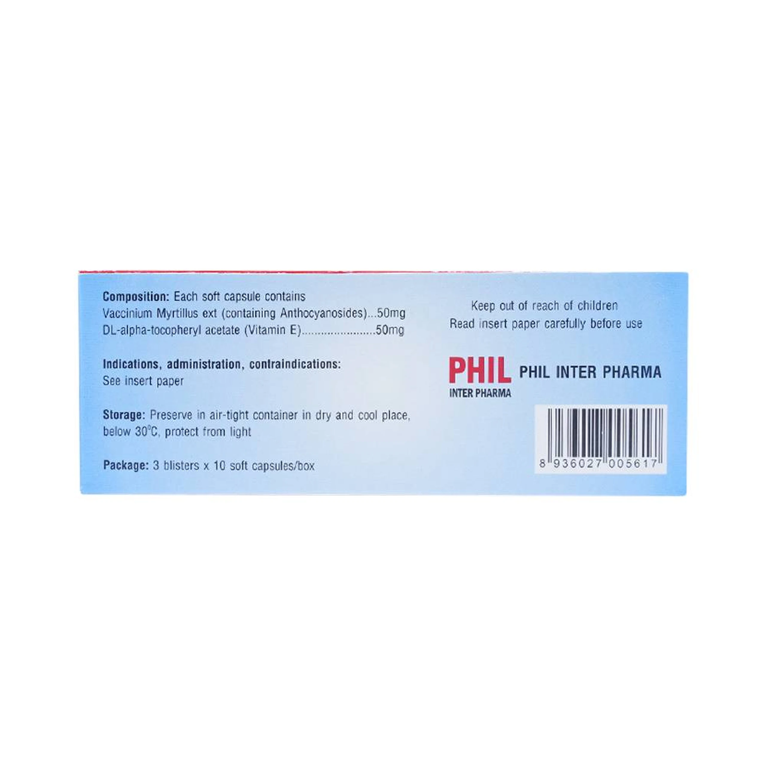 Thuốc Eyebi Phil hỗ trợ điều trị quáng gà, cận thị (3 vỉ x 10 viên) 5